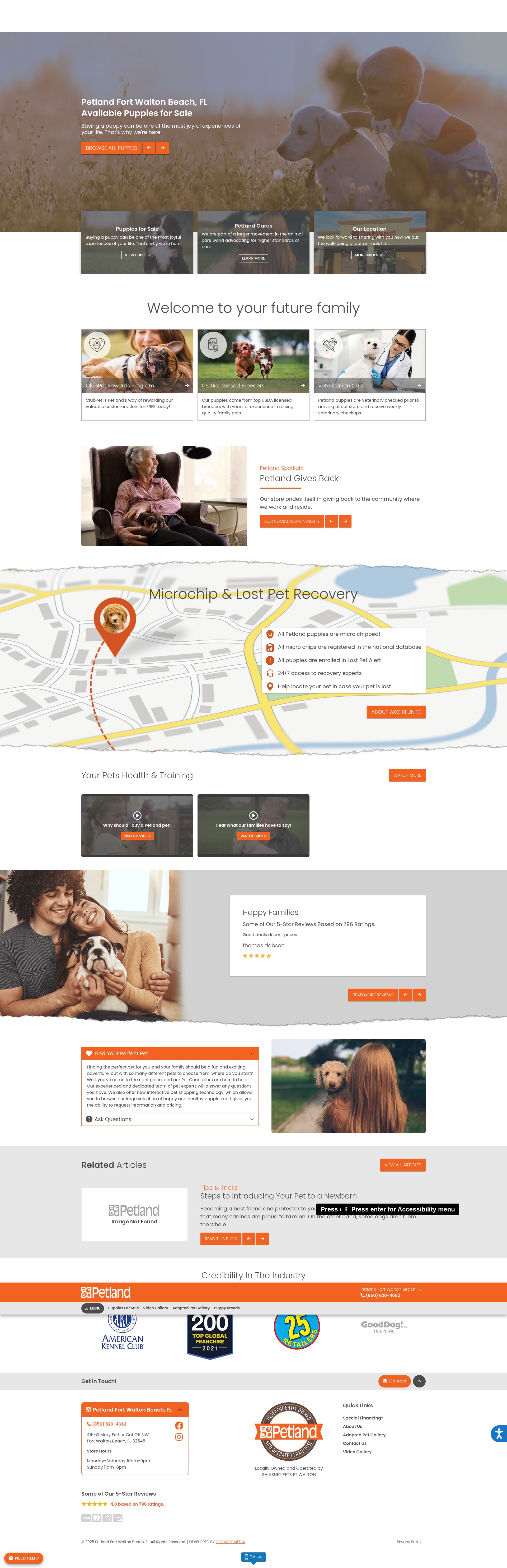 Screenshot of petlandfortwalton.com