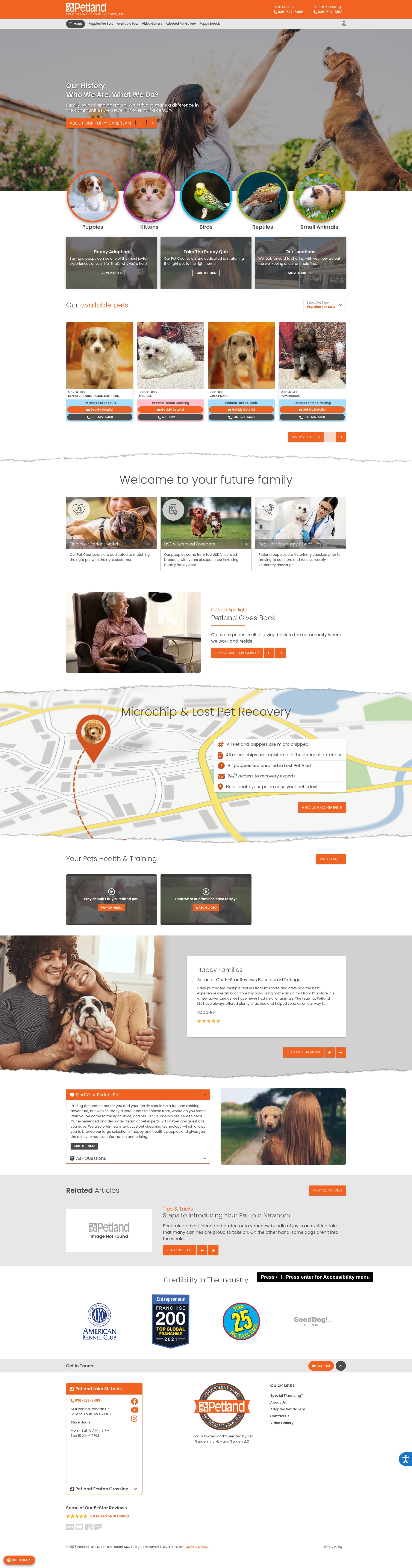 Screenshot of petlandstl.com