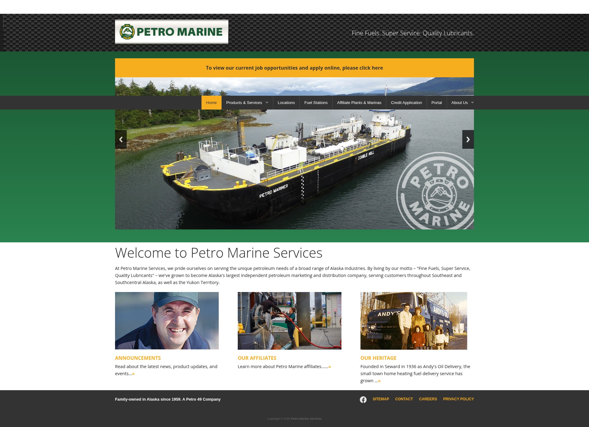 Screenshot of petromarineservices.com