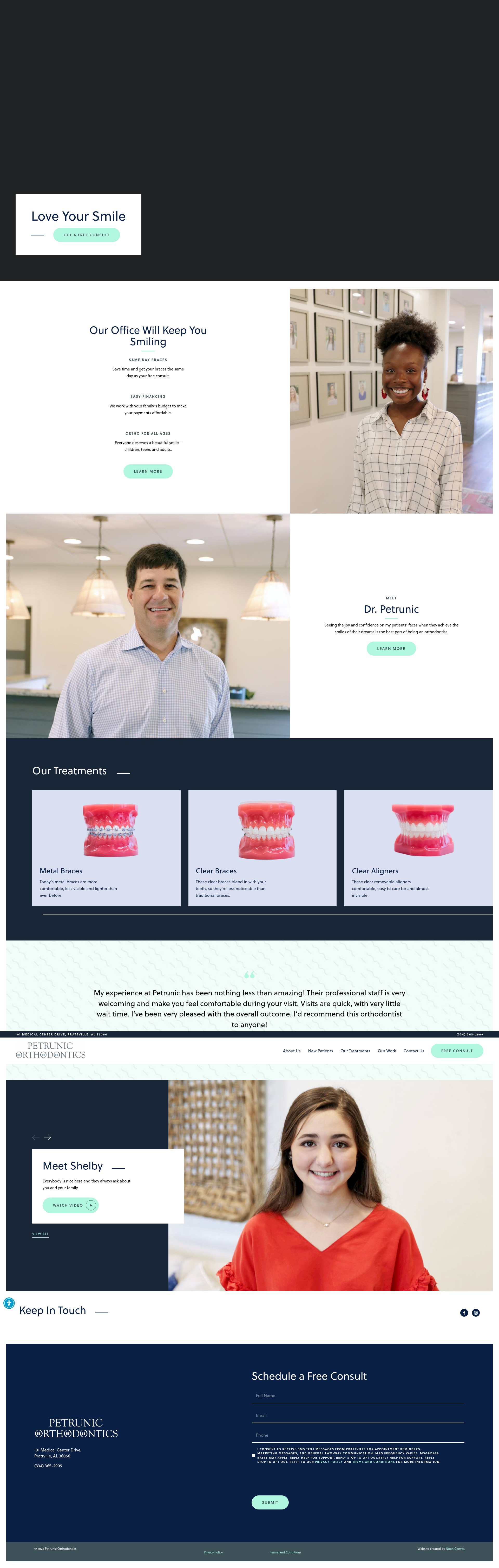 Screenshot of petrunicorthodontics.com