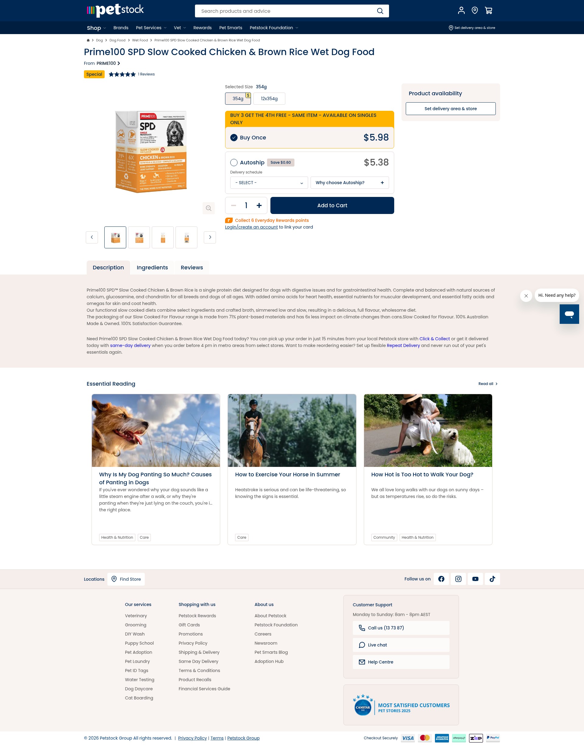 Screenshot of petstock.com.au