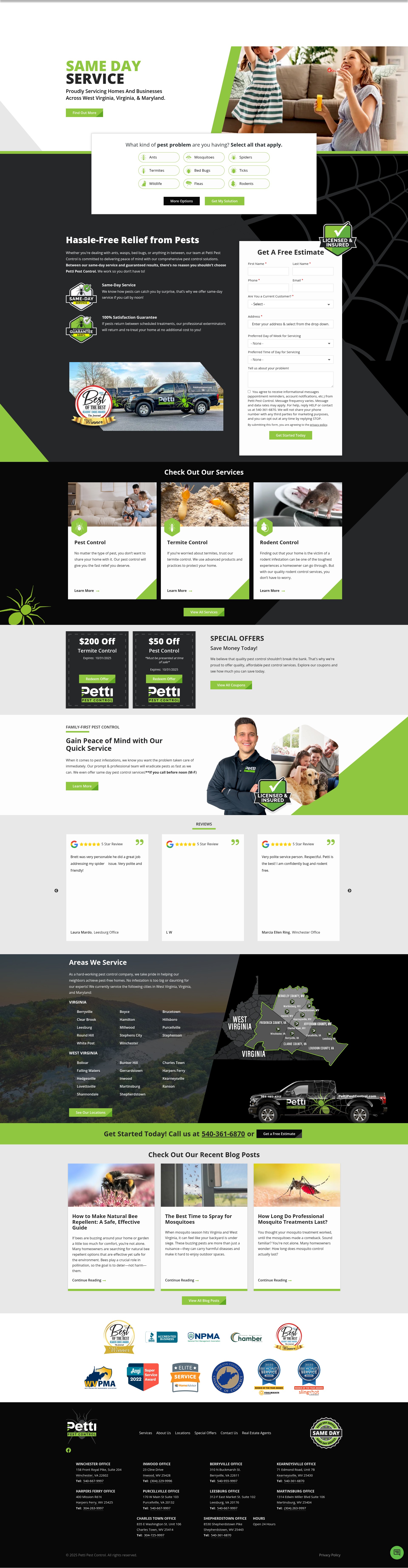 Screenshot of pettipestcontrol.com