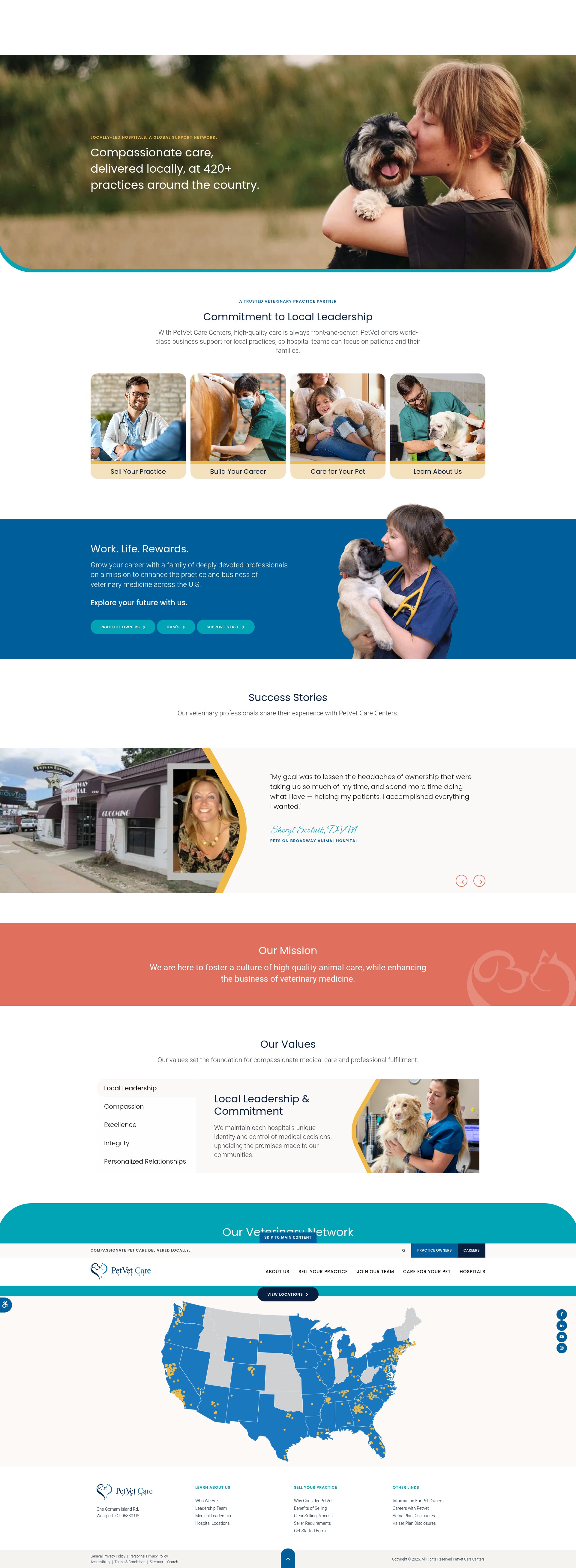Screenshot of petvetcarecenters.com