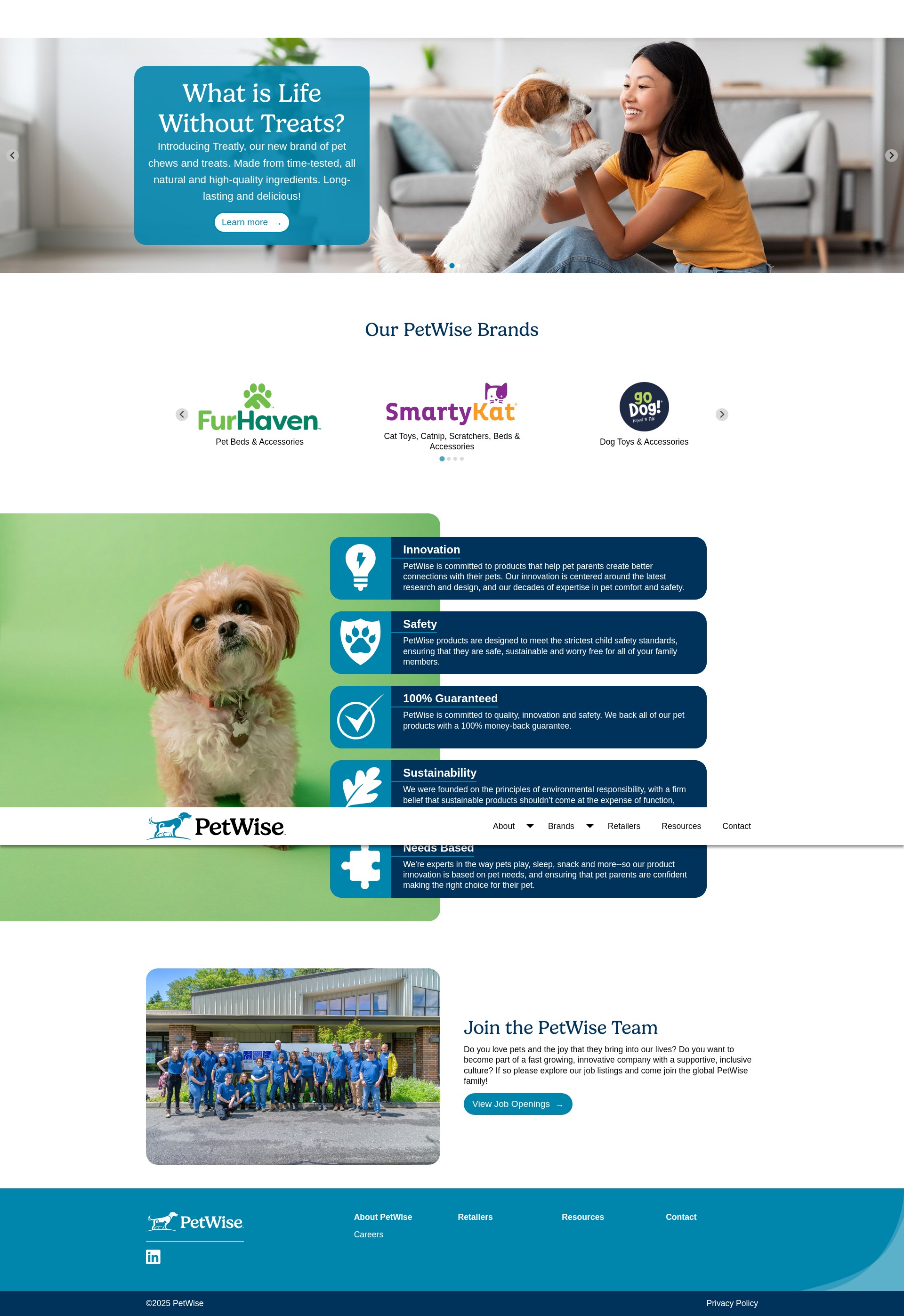 Screenshot of petwisebrands.com