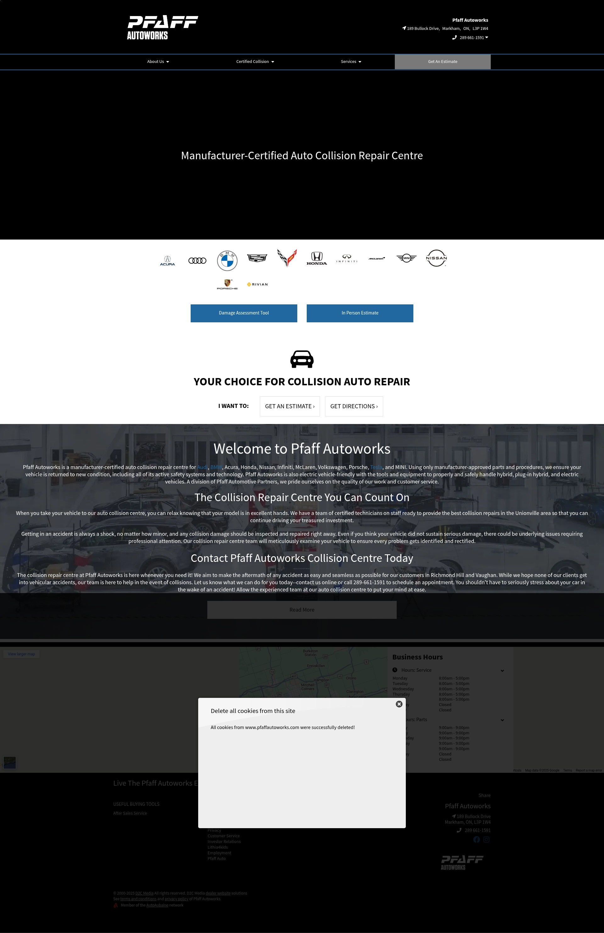 Screenshot of pfaffautoworks.com