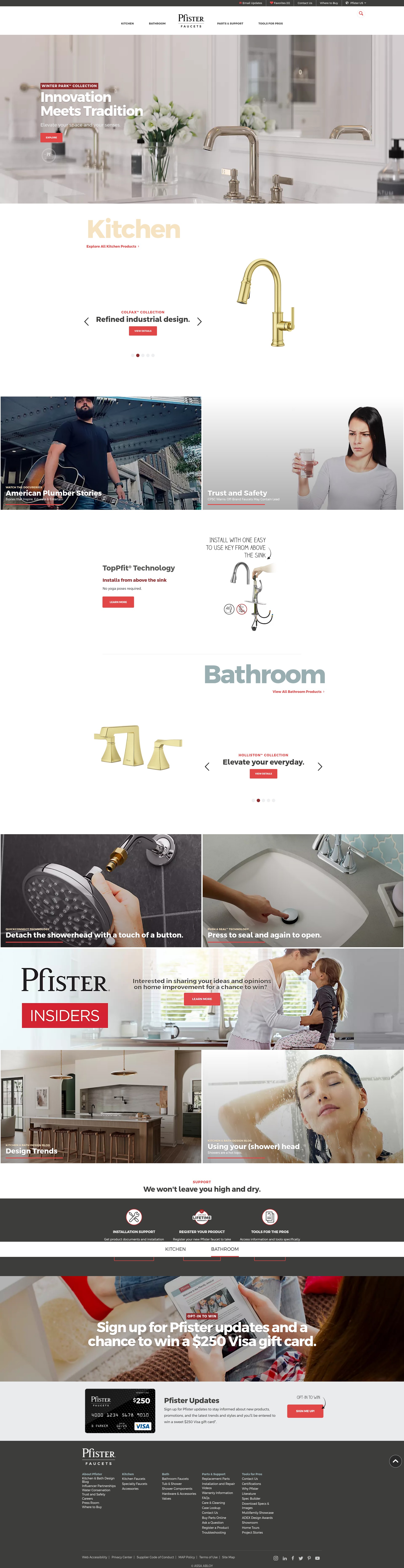 Screenshot of pfisterfaucets.com