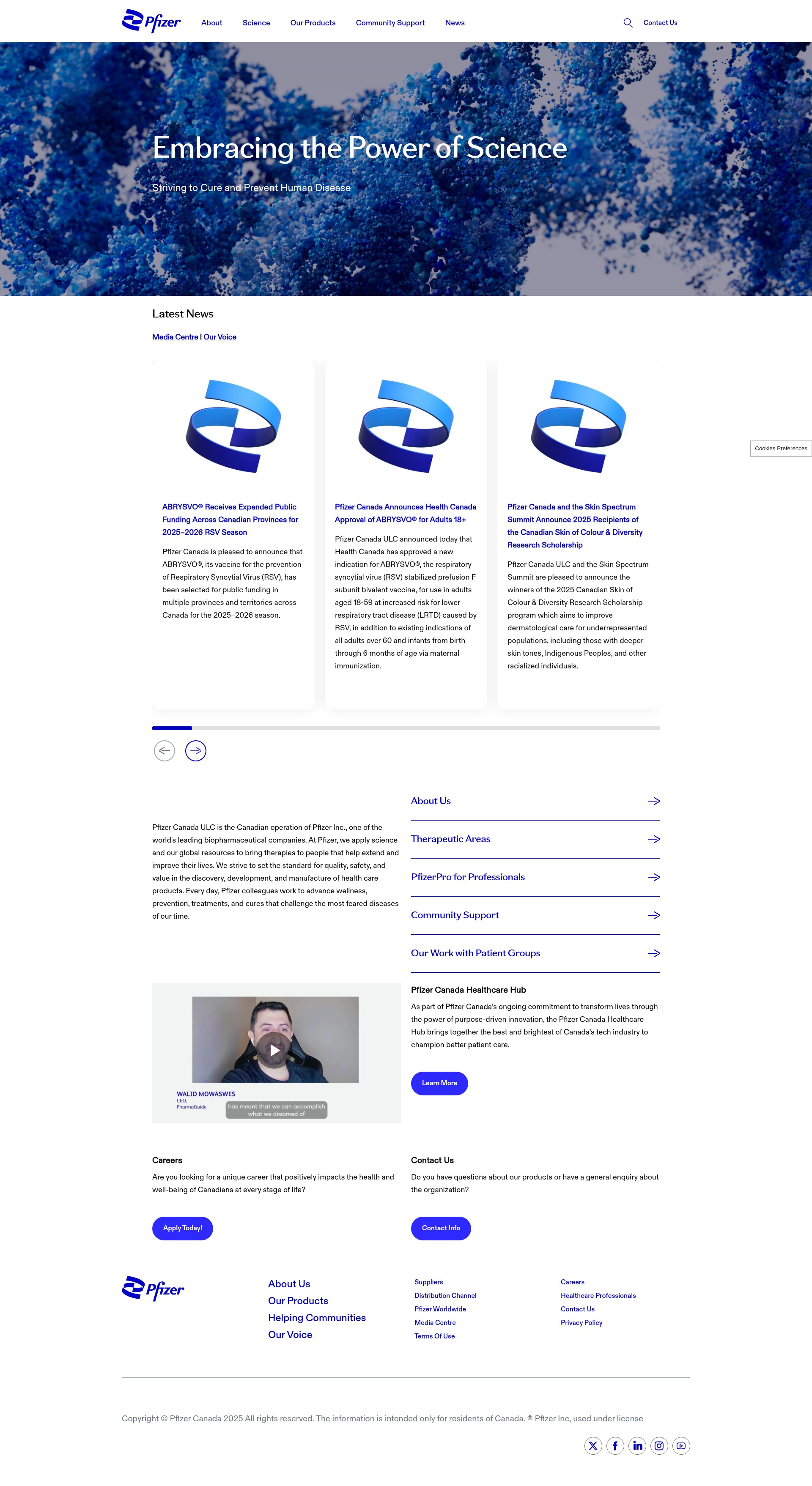 Screenshot of pfizer.ca