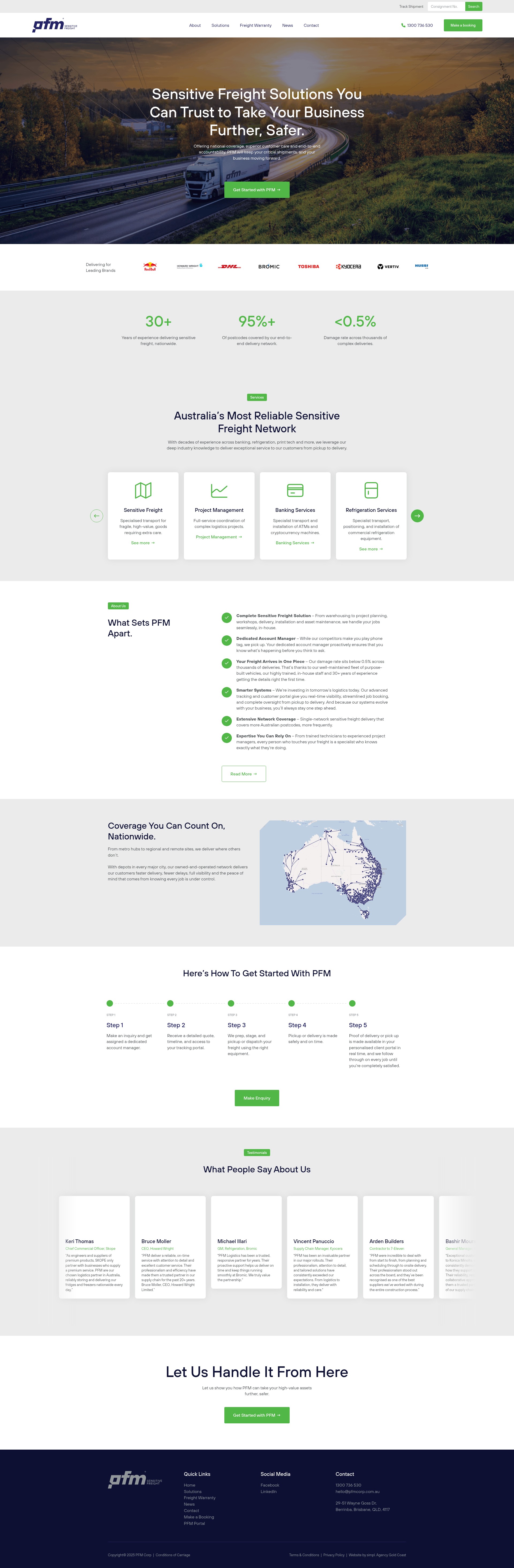 Screenshot of pfmcorp.com.au