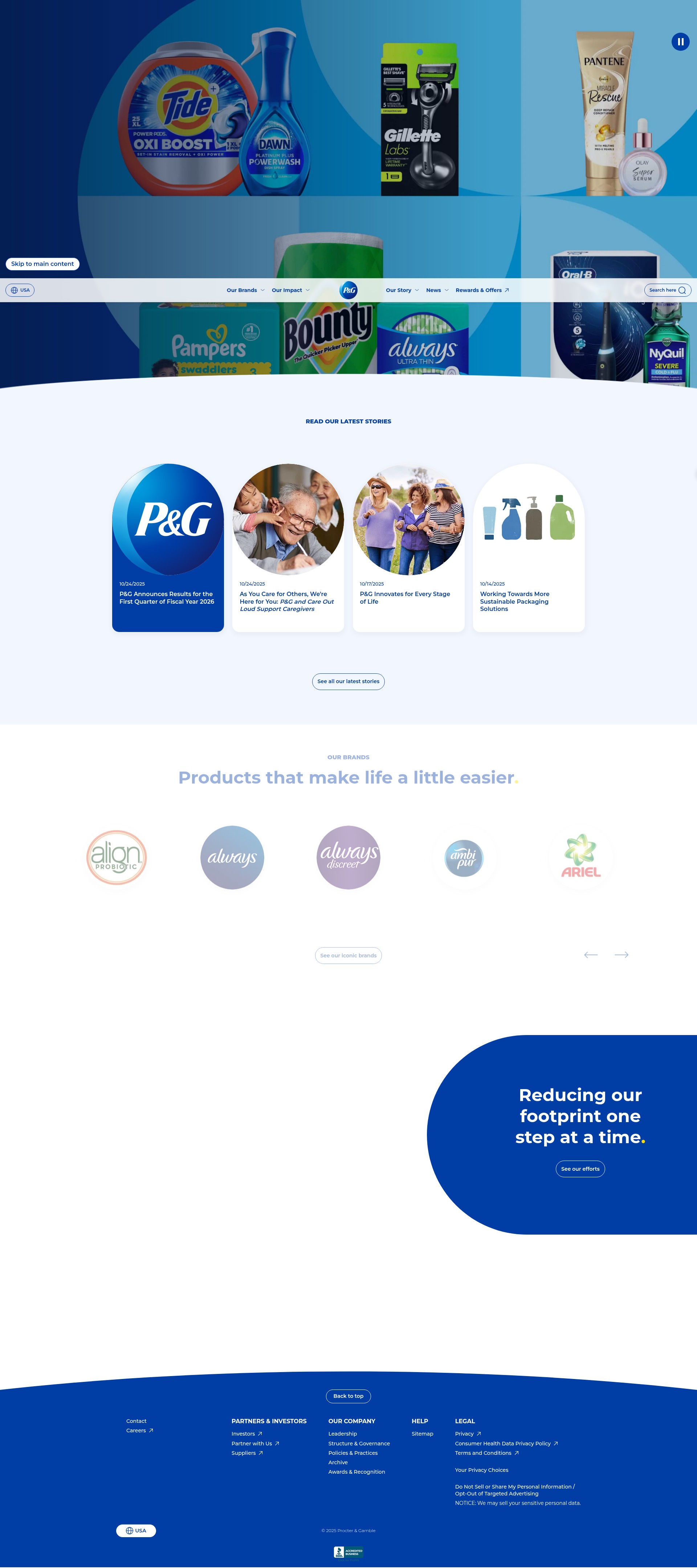 Screenshot of pg.com