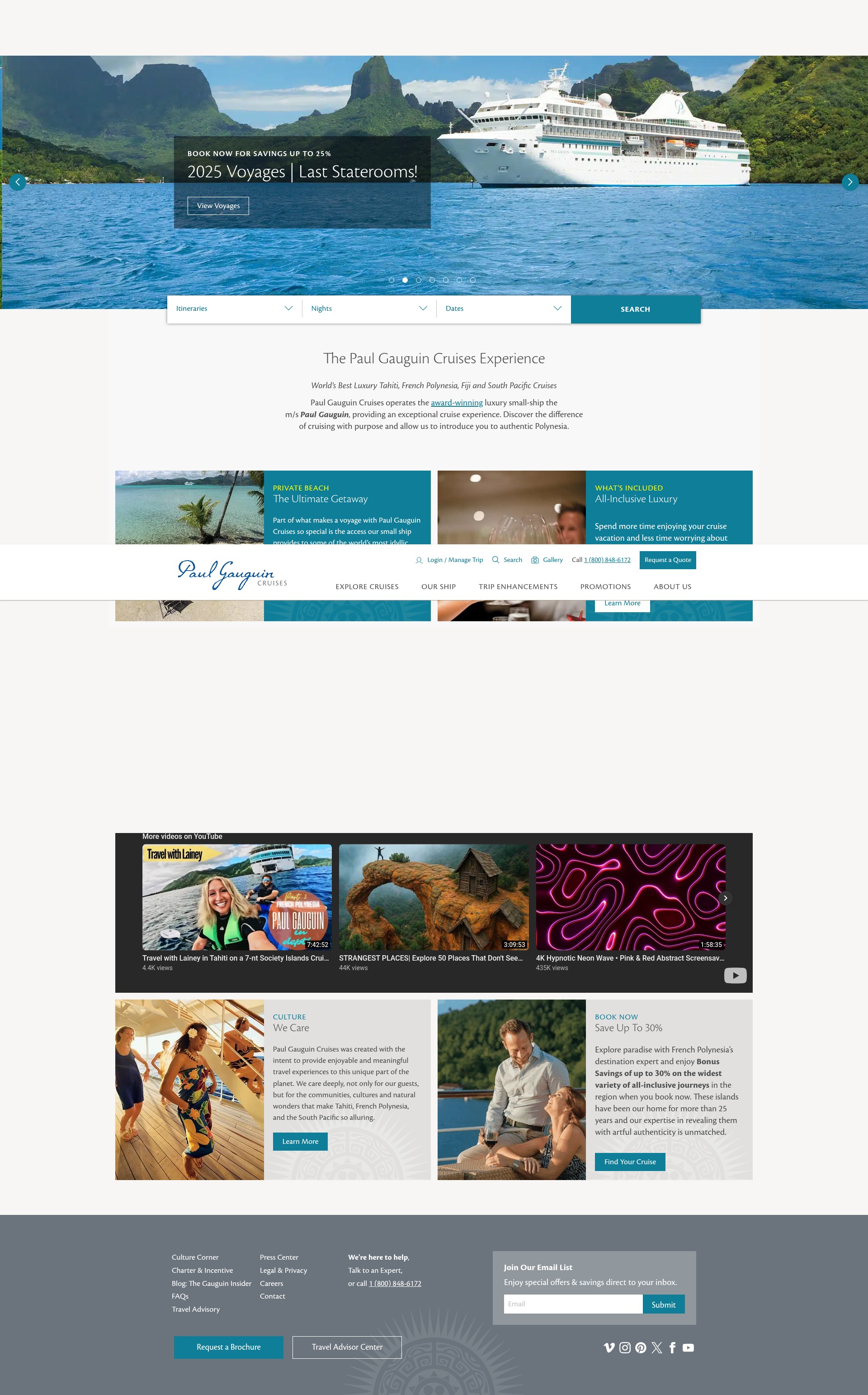 Screenshot of pgcruises.com