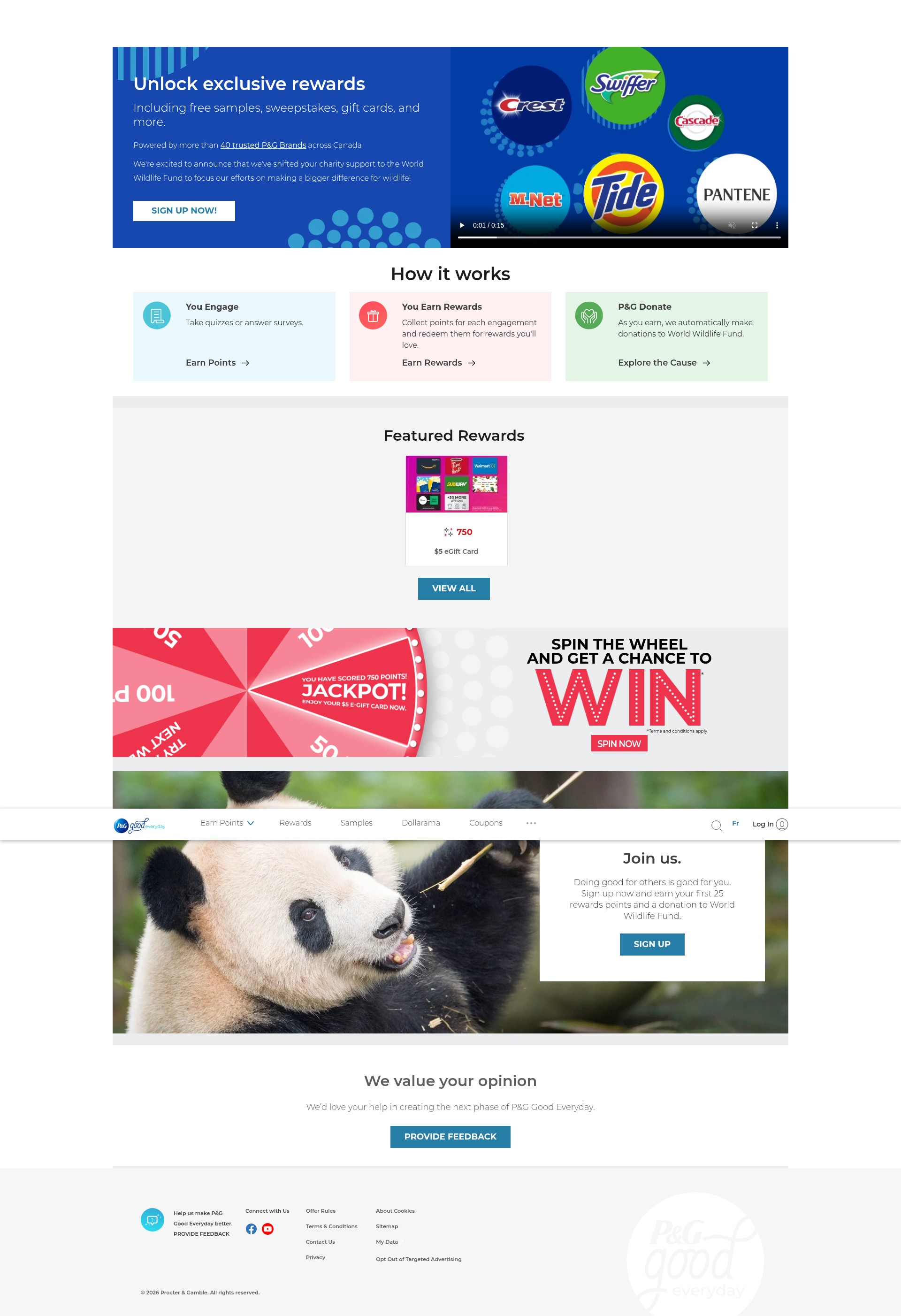Screenshot of pgeveryday.ca