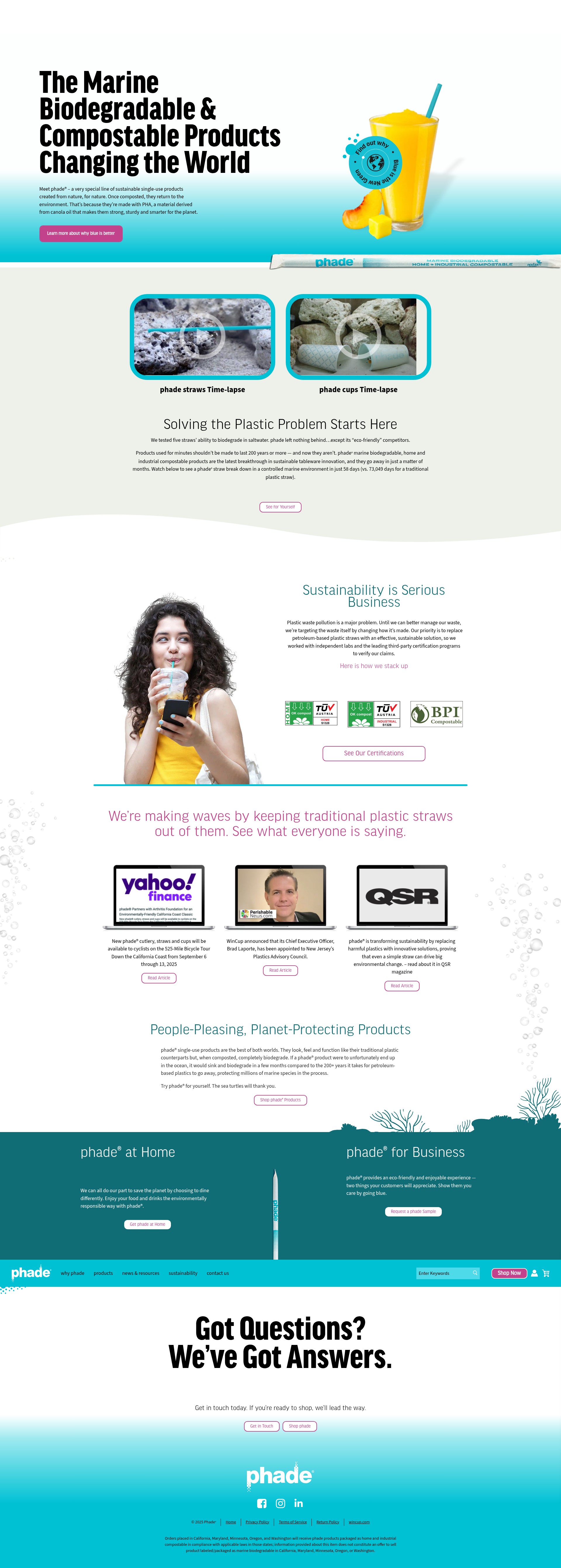 Screenshot of phadeproducts.com