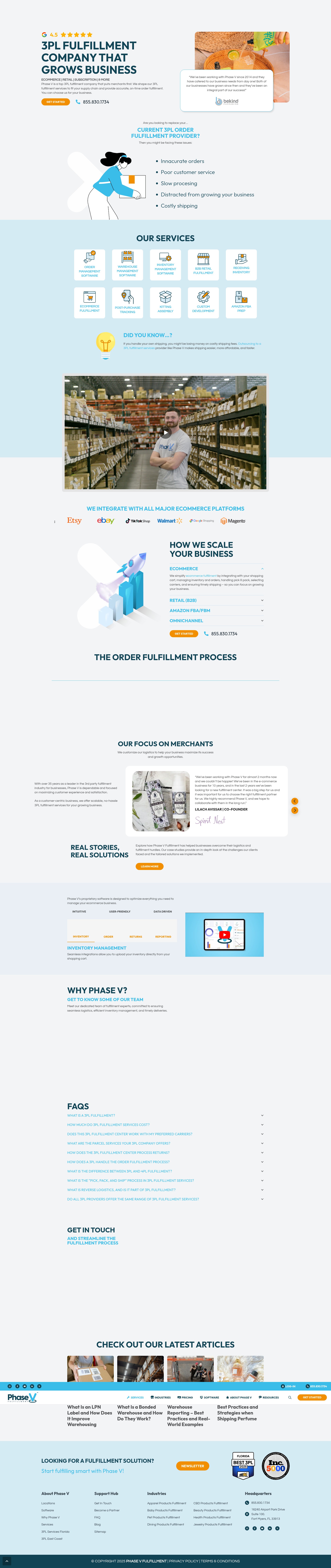 Screenshot of phasev.com
