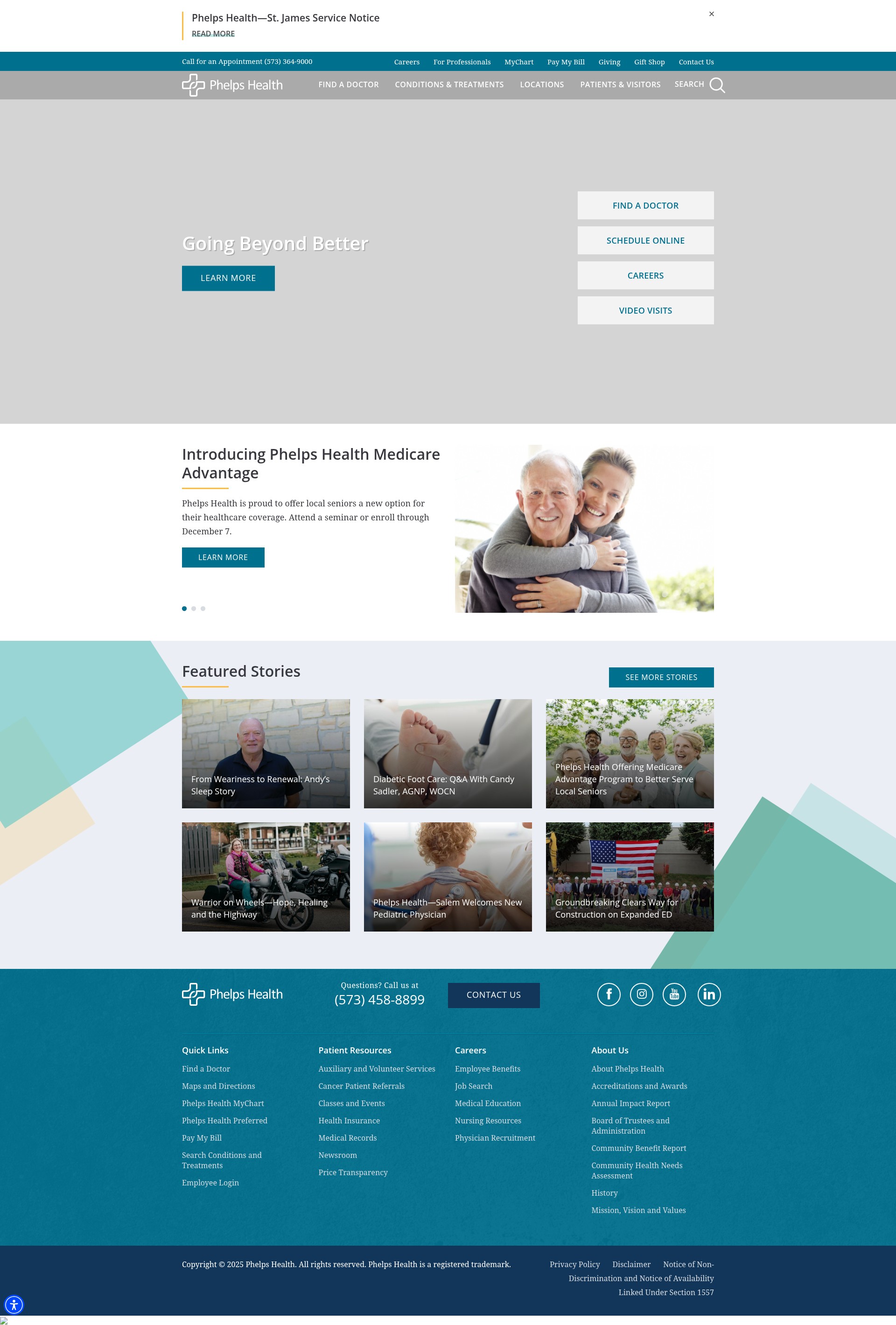 Screenshot of phelpshealth.org
