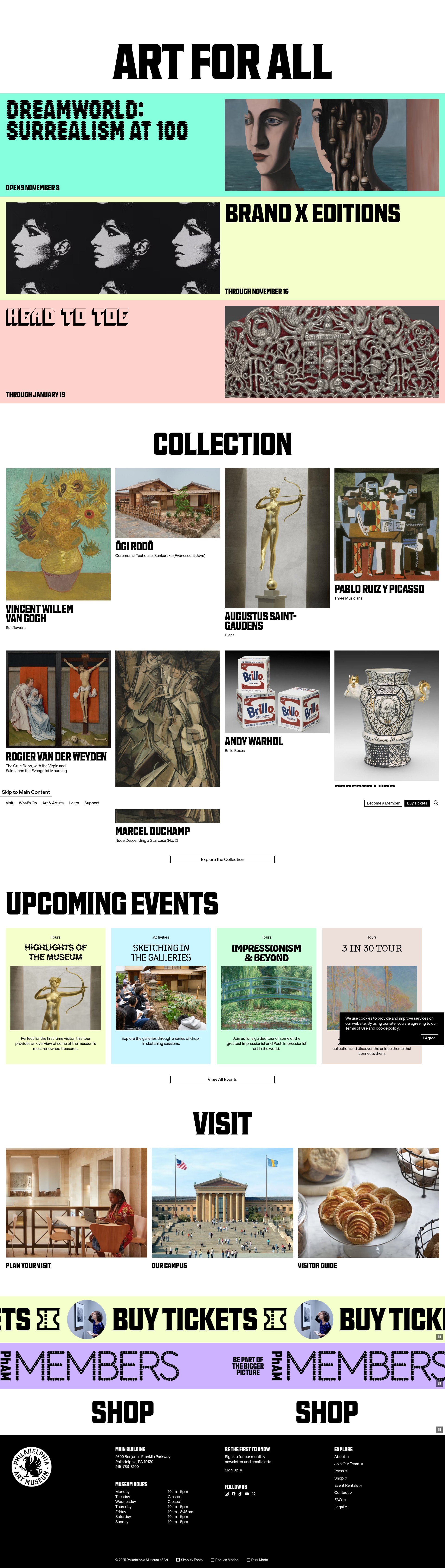 Screenshot of philamuseum.org