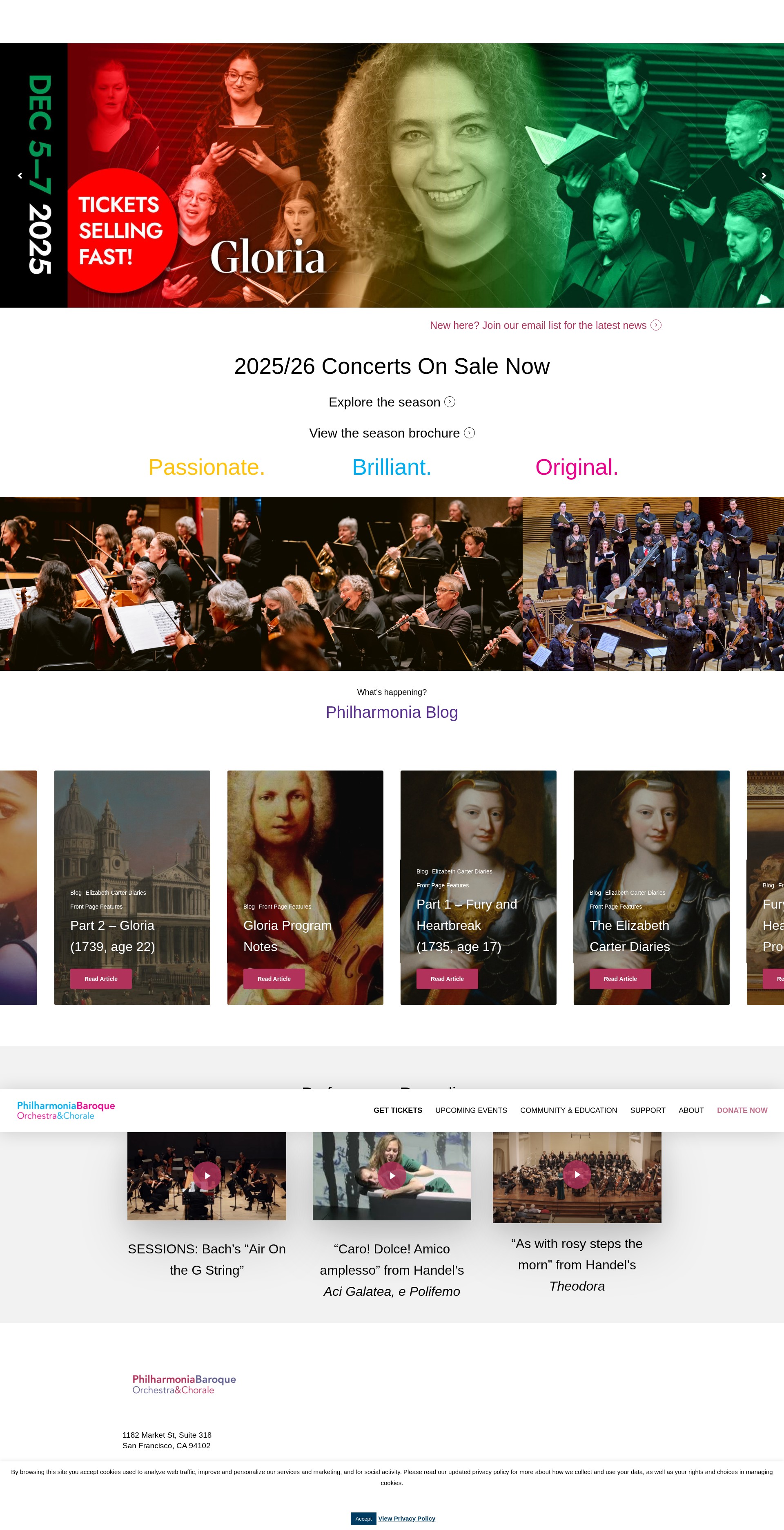 Screenshot of philharmonia.org