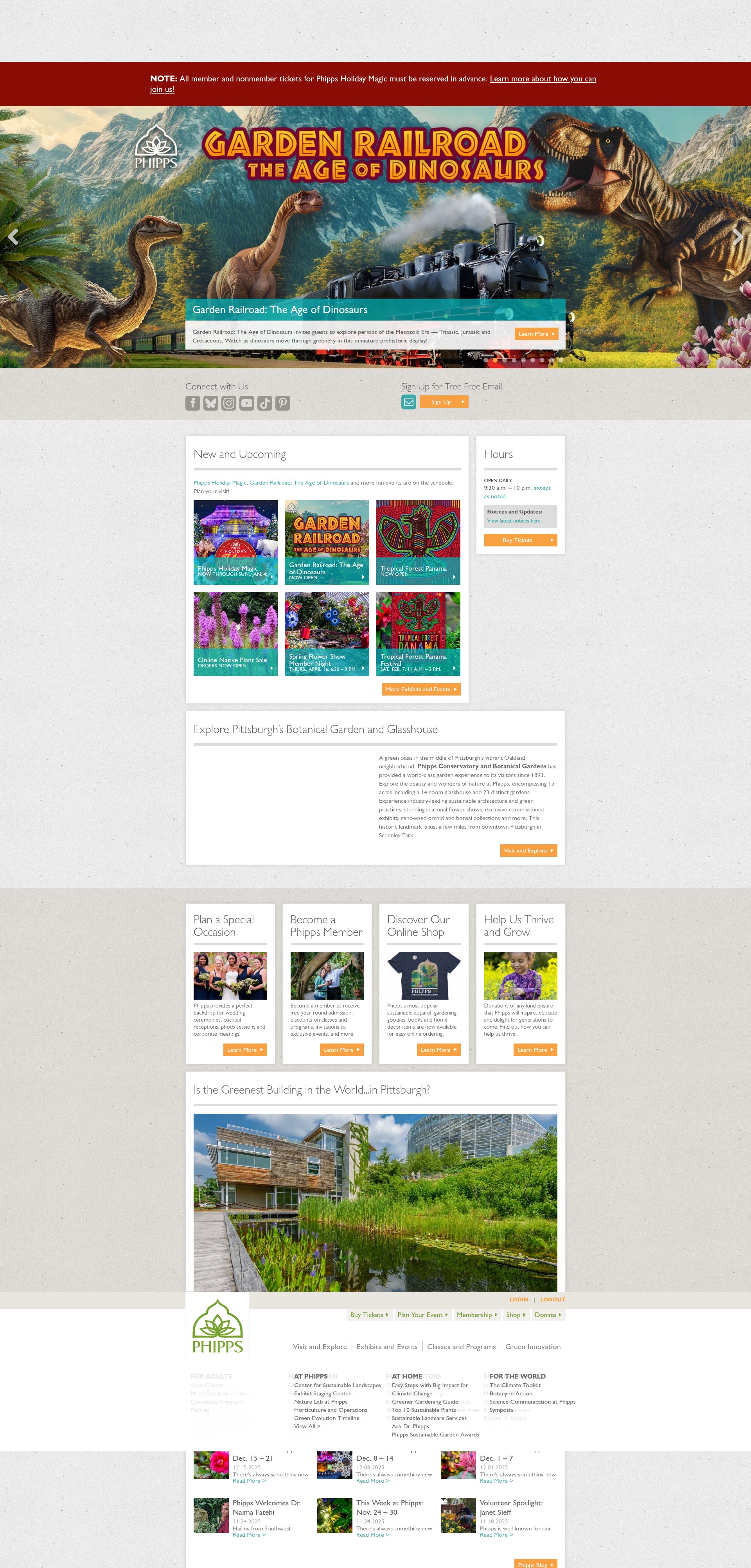Screenshot of phipps.conservatory.org