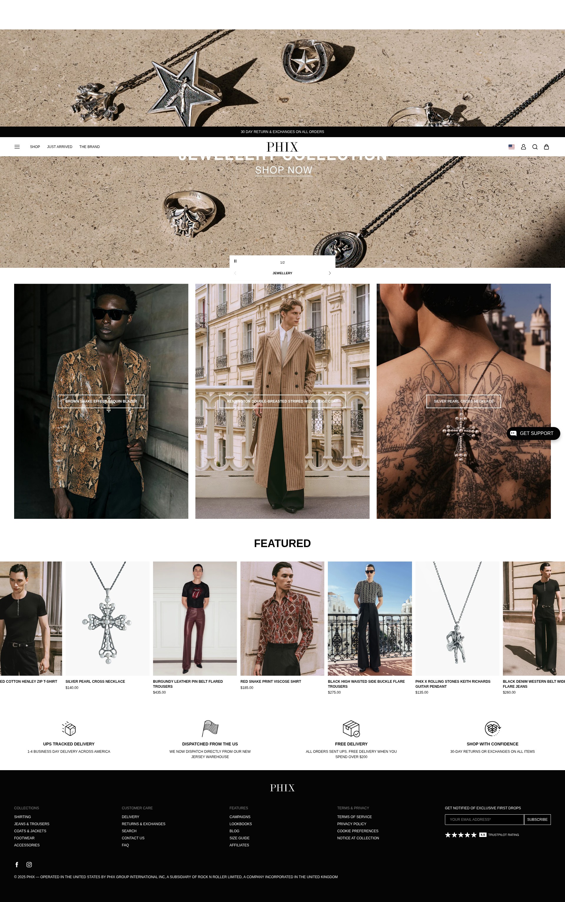Screenshot of phixclothing.com