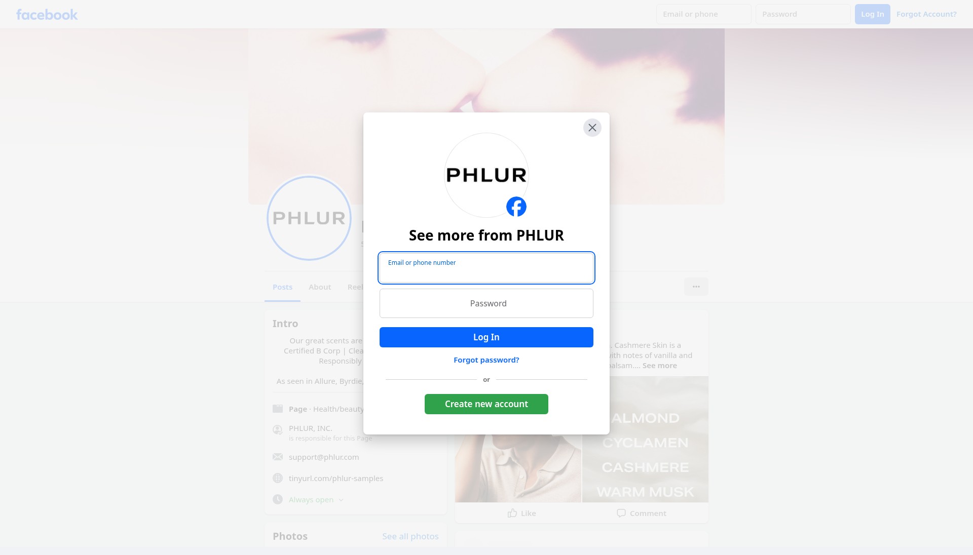 Screenshot of phlur.com
