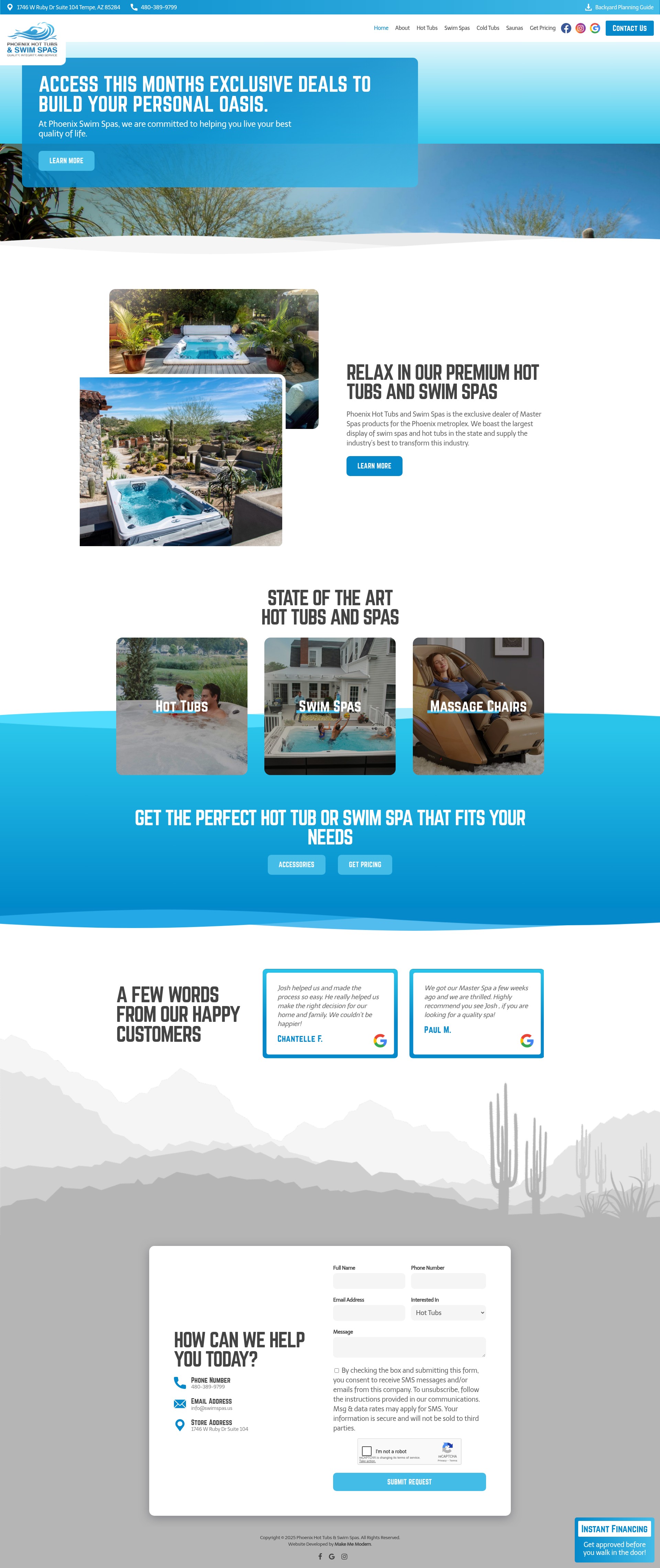 Screenshot of phoenix.swimspas.us