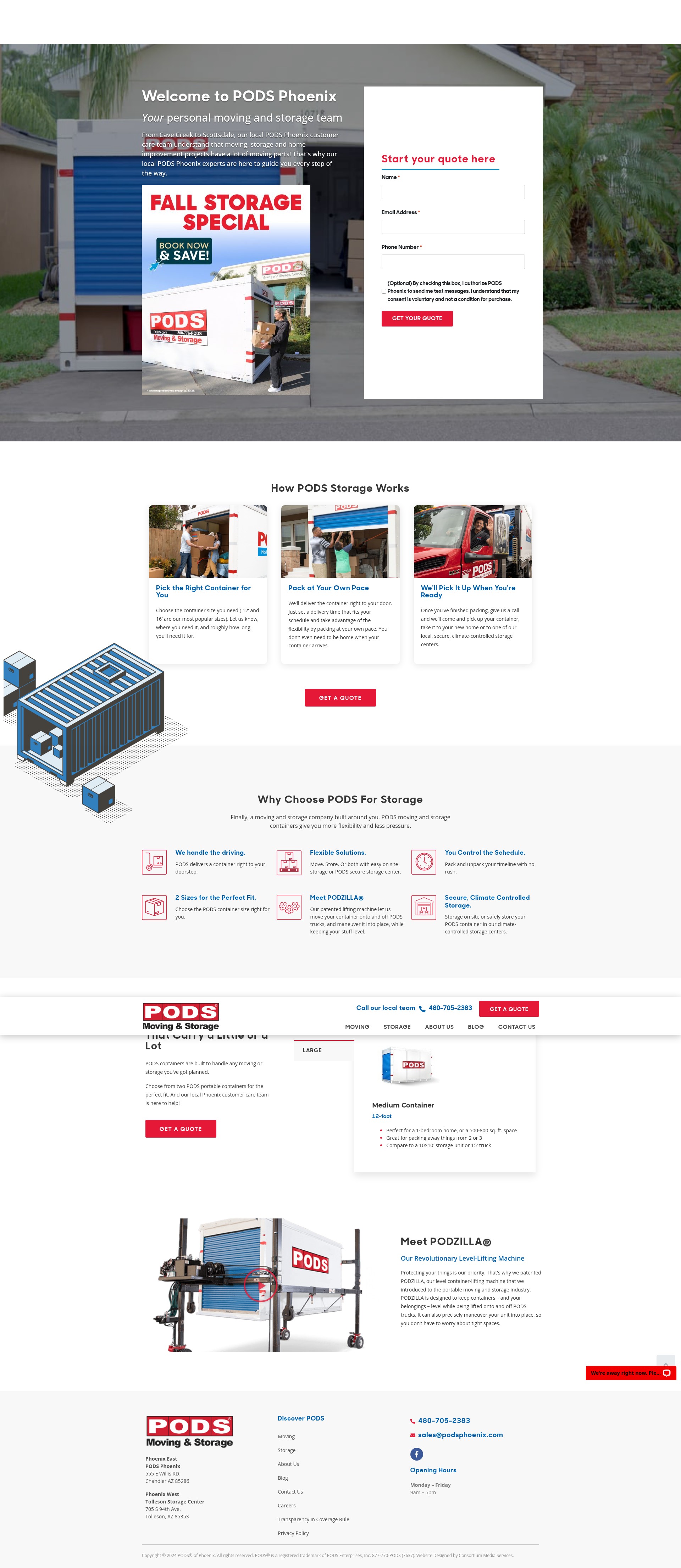 Screenshot of phoenixpods.com