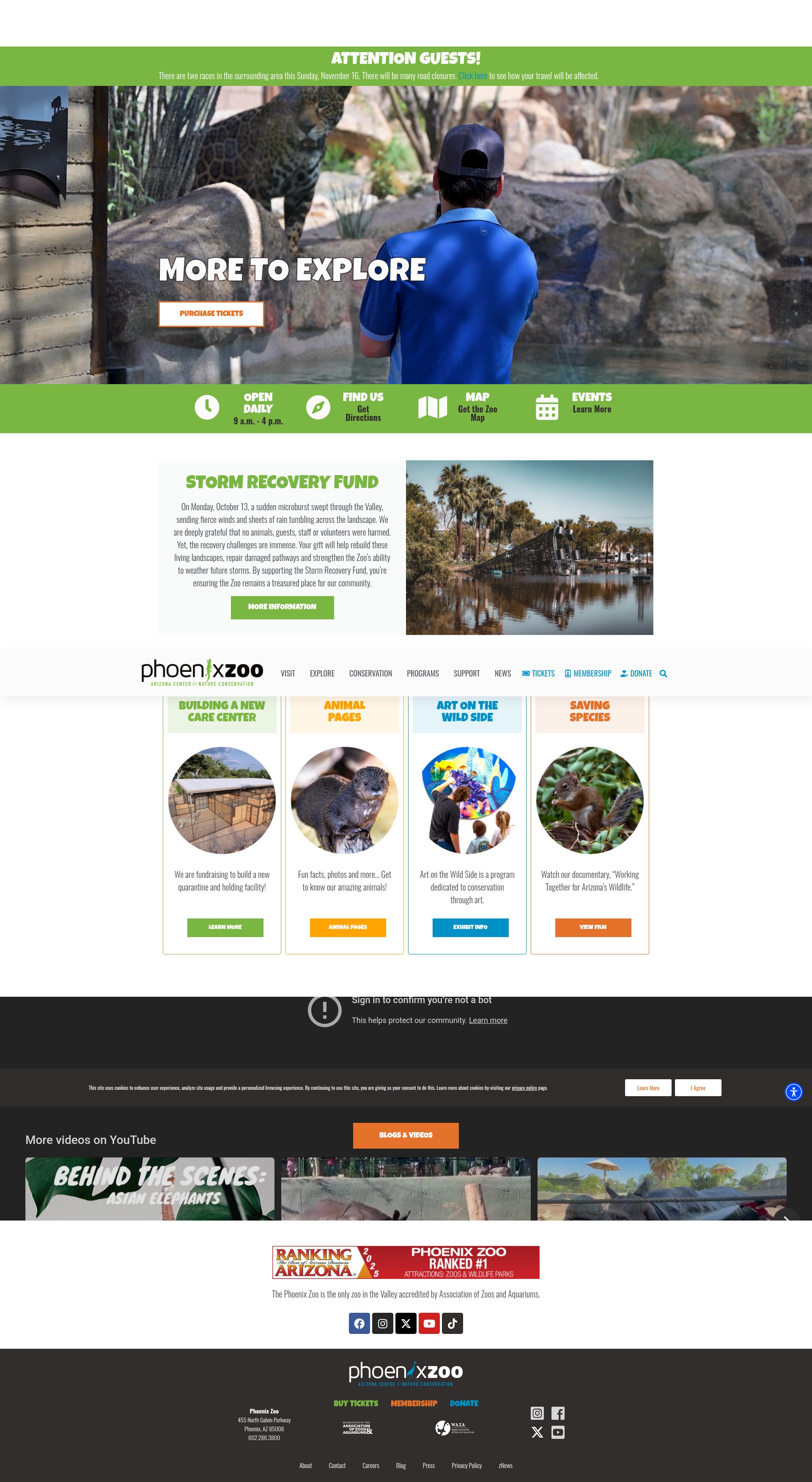 Screenshot of phoenixzoo.org