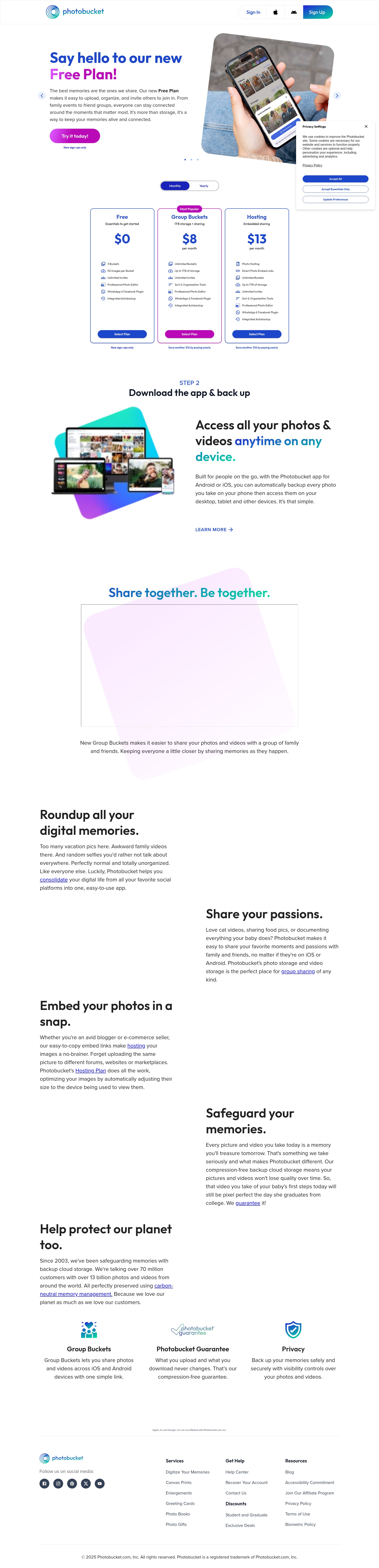 Screenshot of photobucket.com
