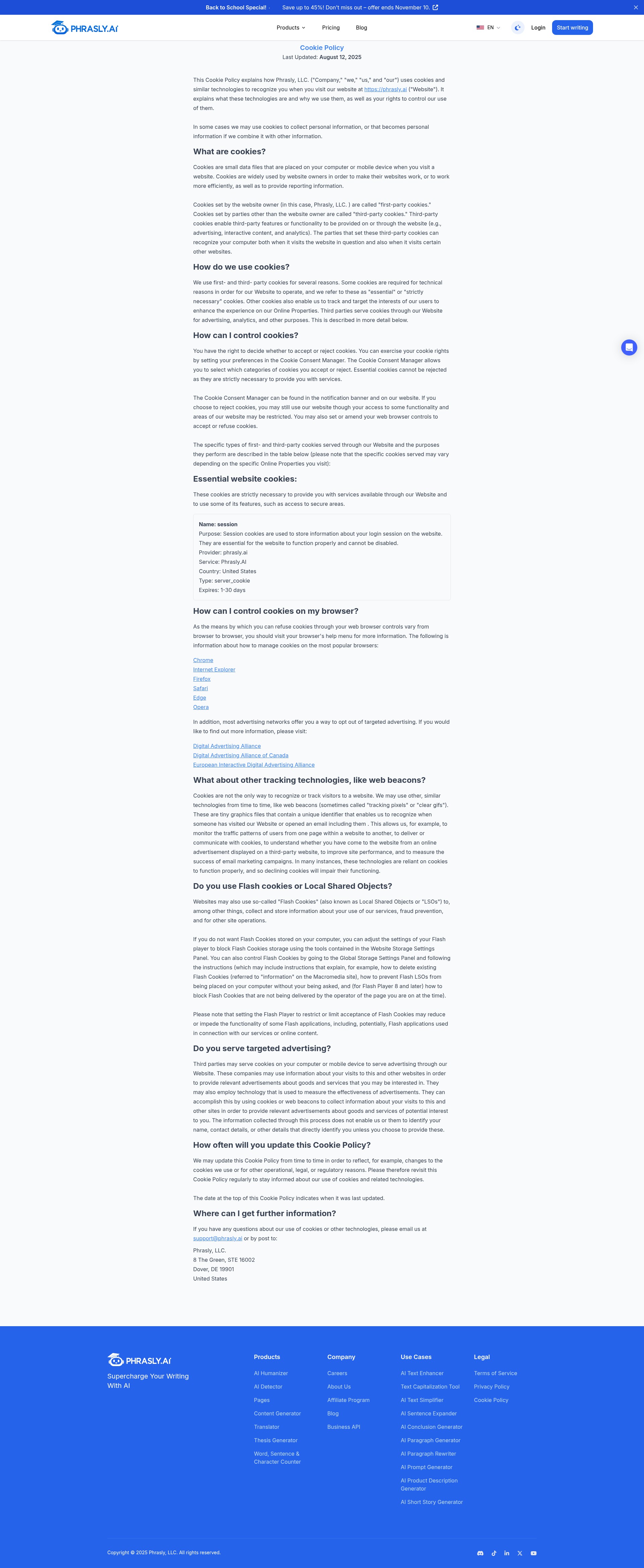 Screenshot of phrasly.ai