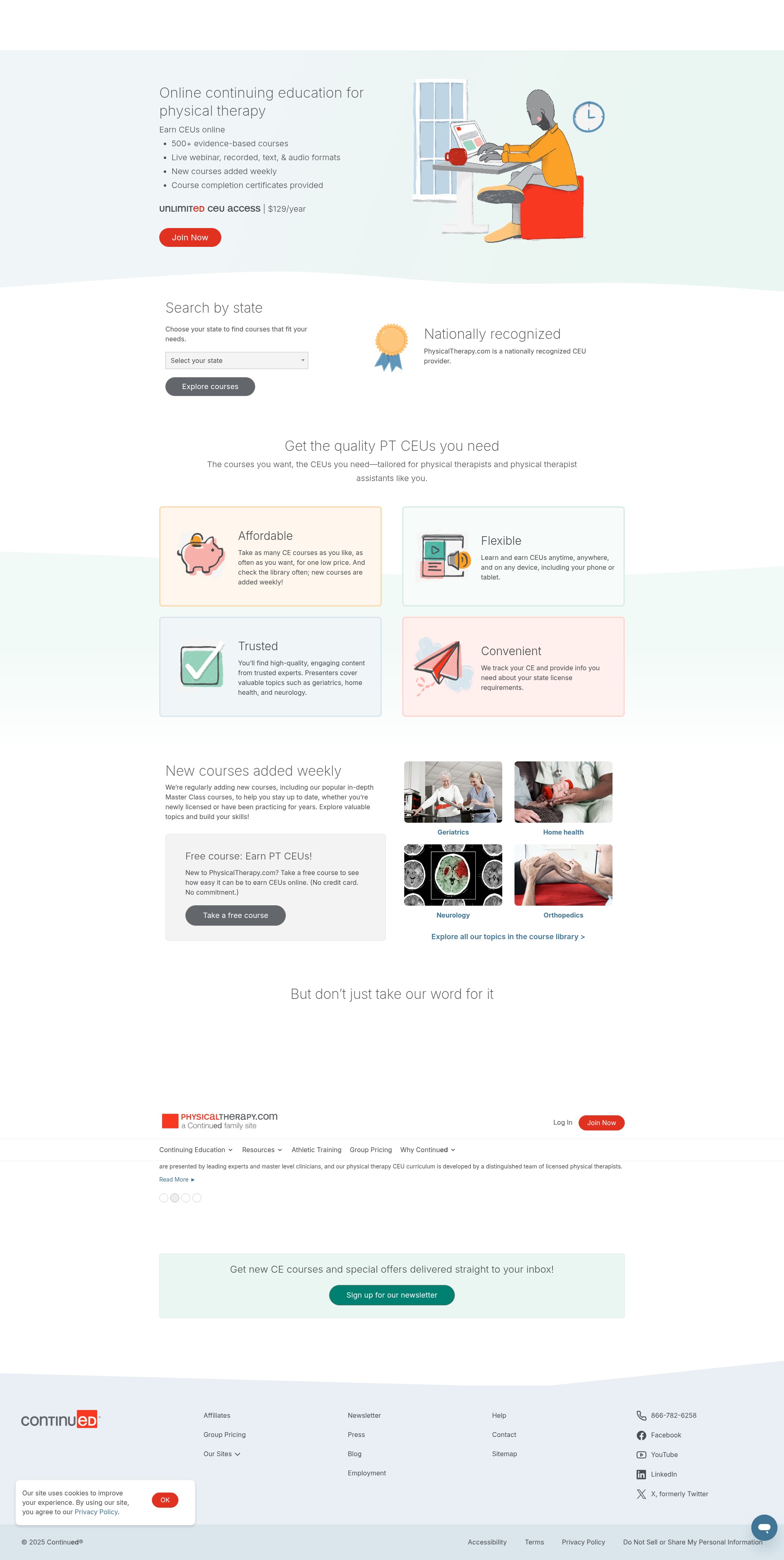 Screenshot of physicaltherapy.com