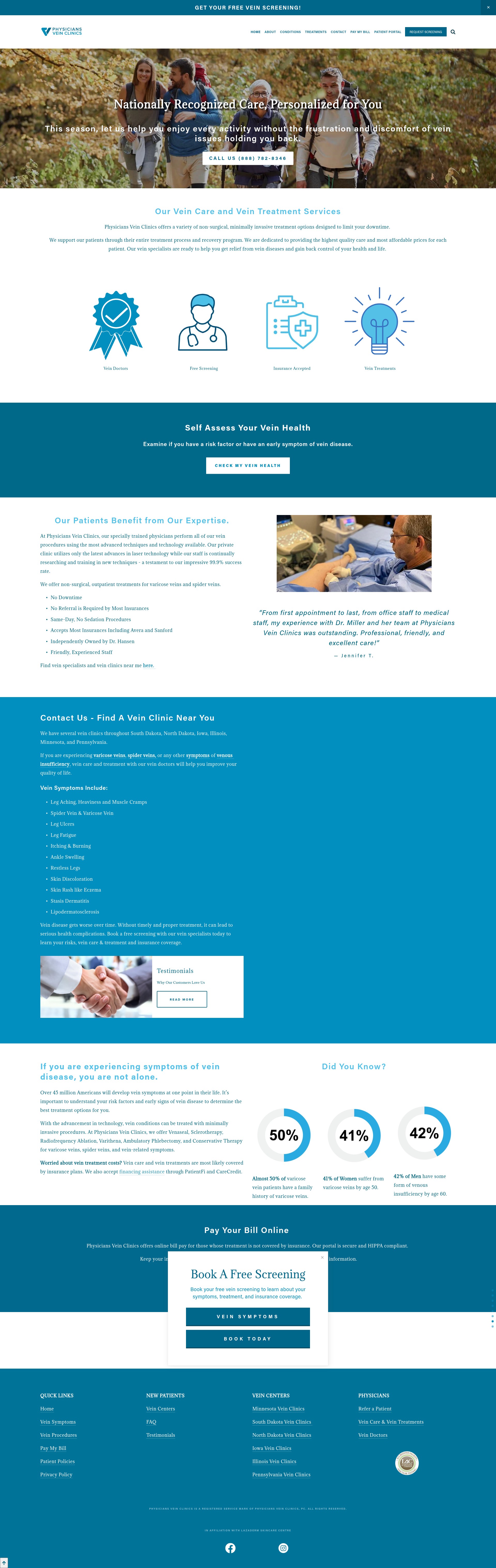Screenshot of physiciansveinclinics.com