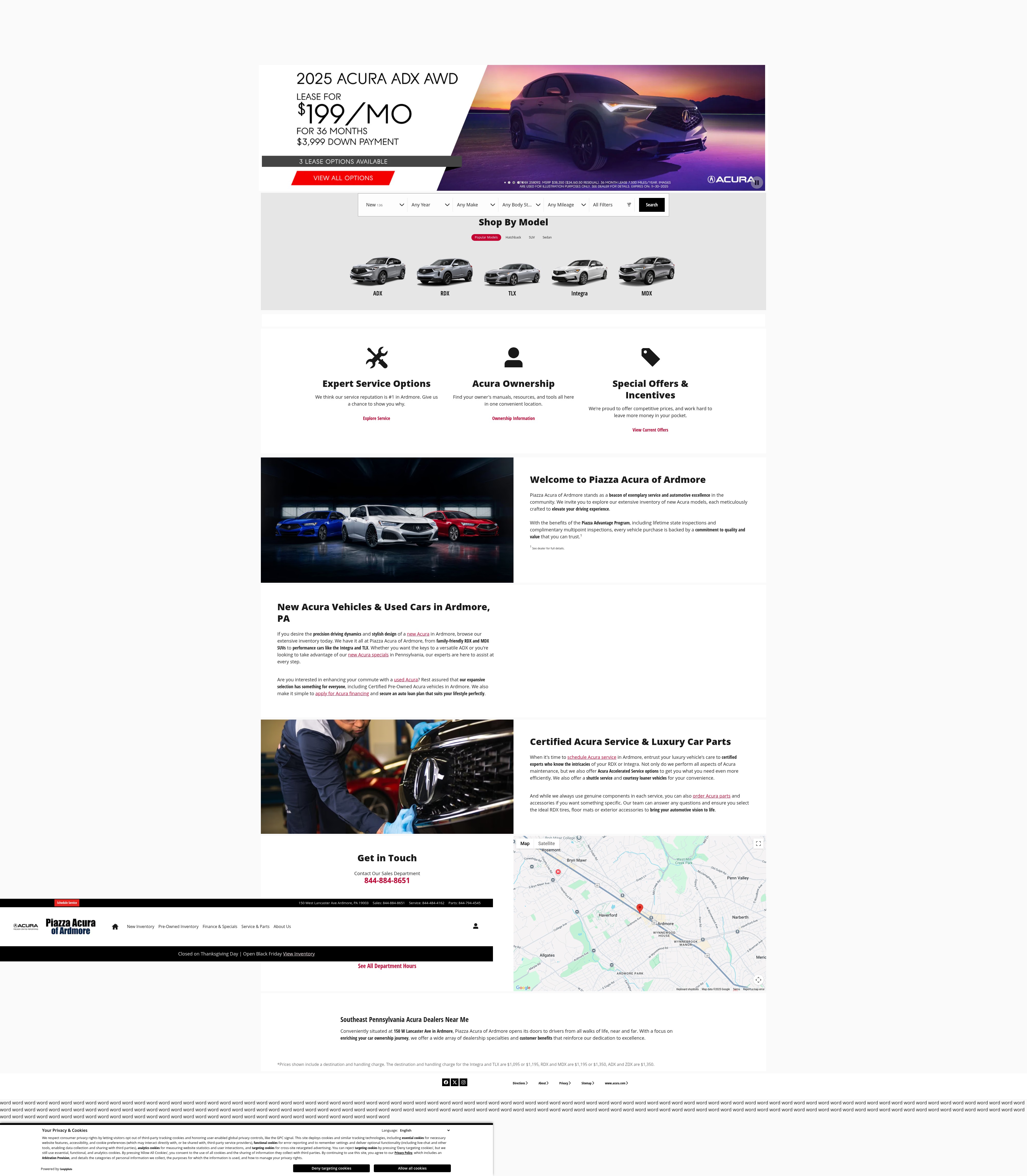Screenshot of piazzaacuraofardmore.com