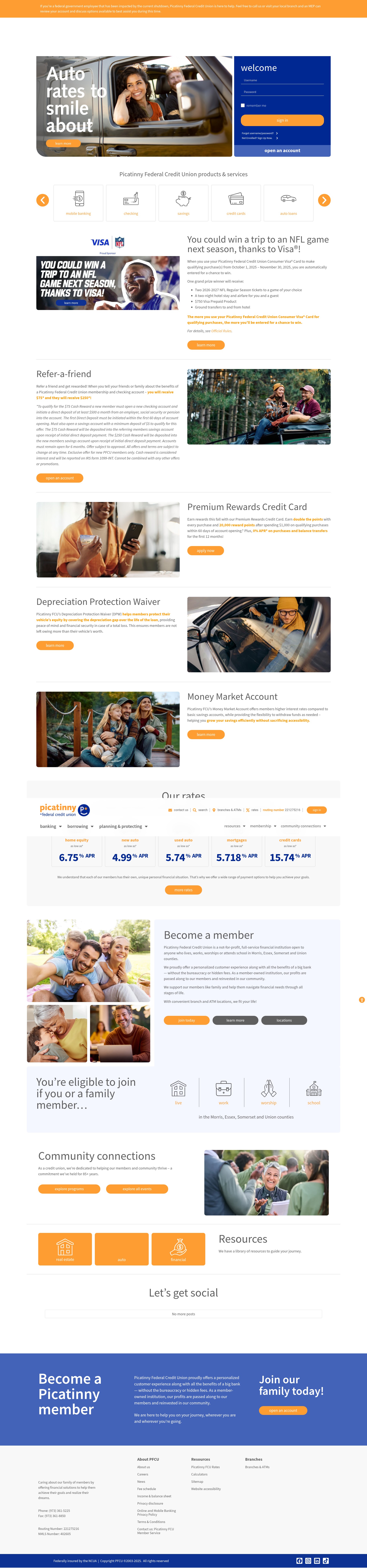 Screenshot of picacreditunion.com