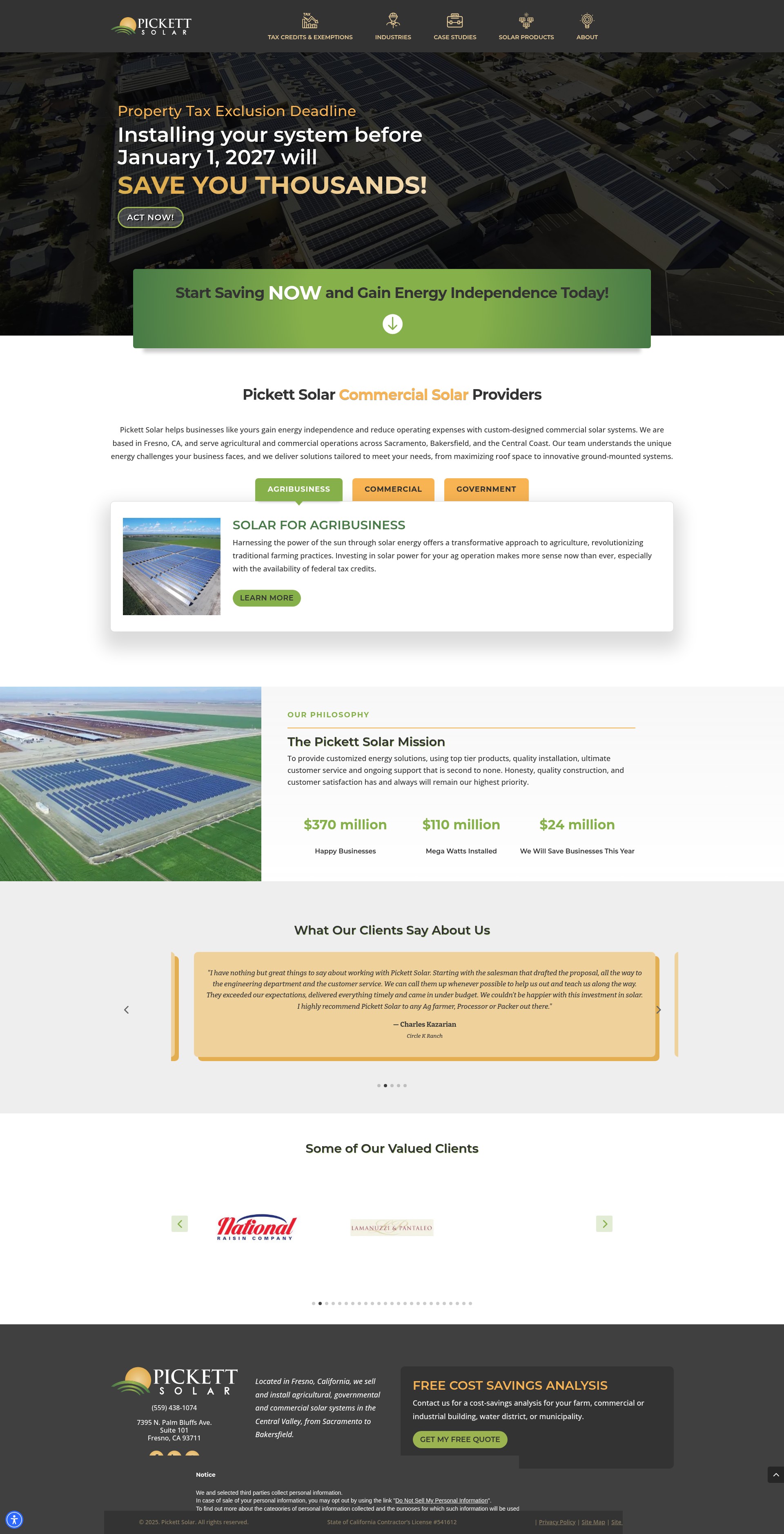 Screenshot of pickettsolar.com