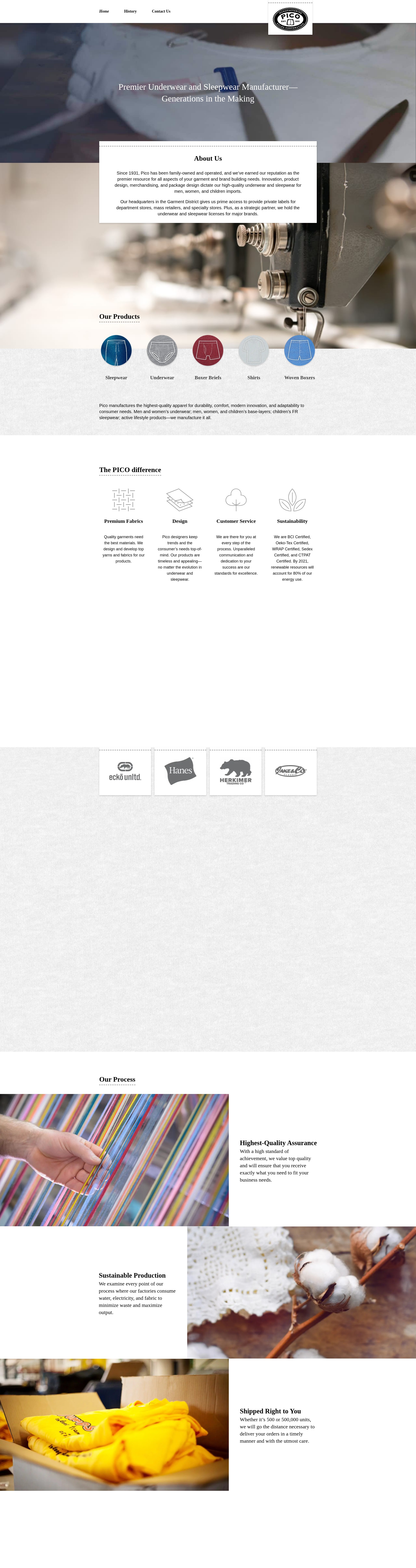 Screenshot of picounderwear.com