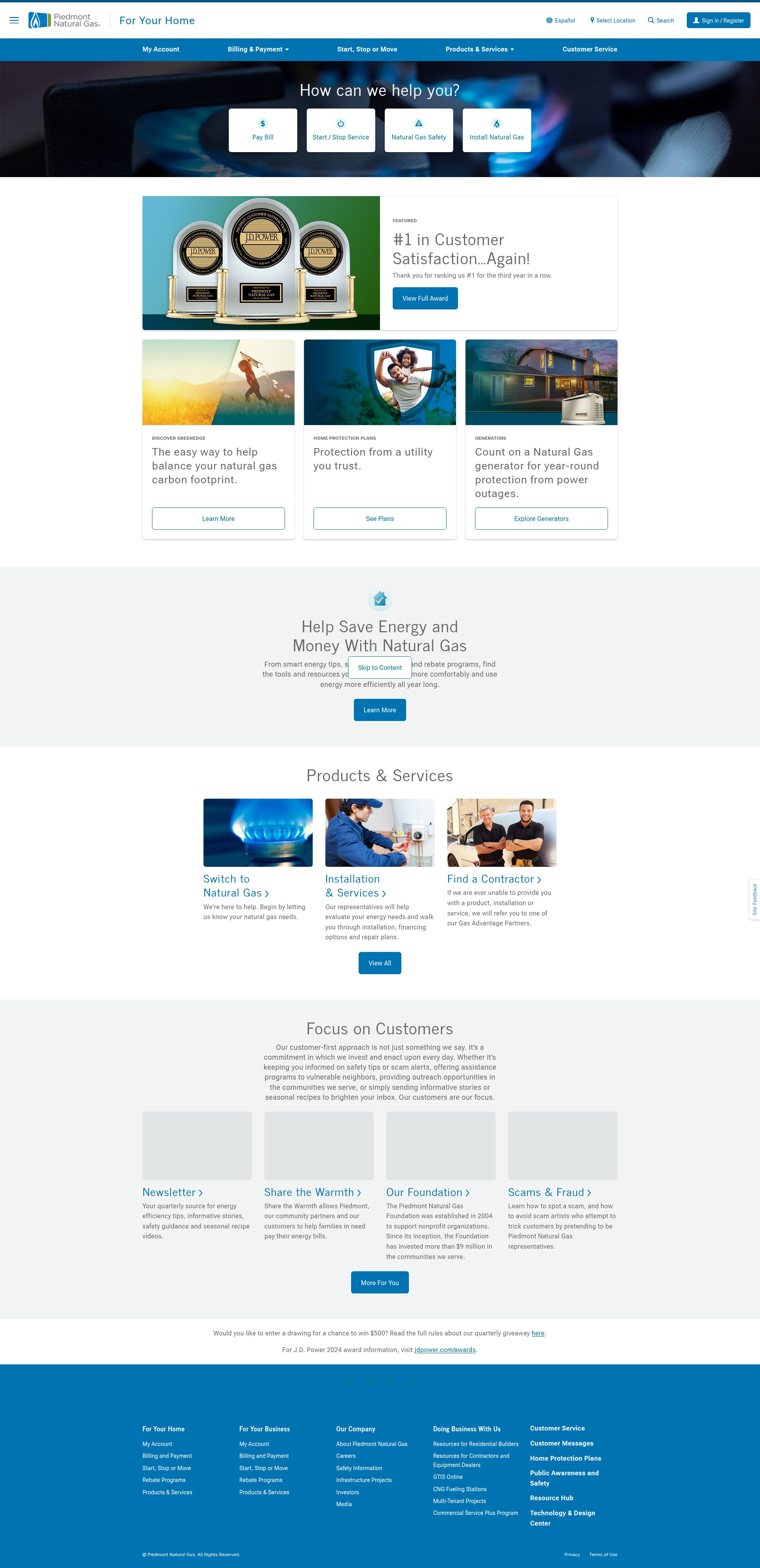 Screenshot of piedmontng.com