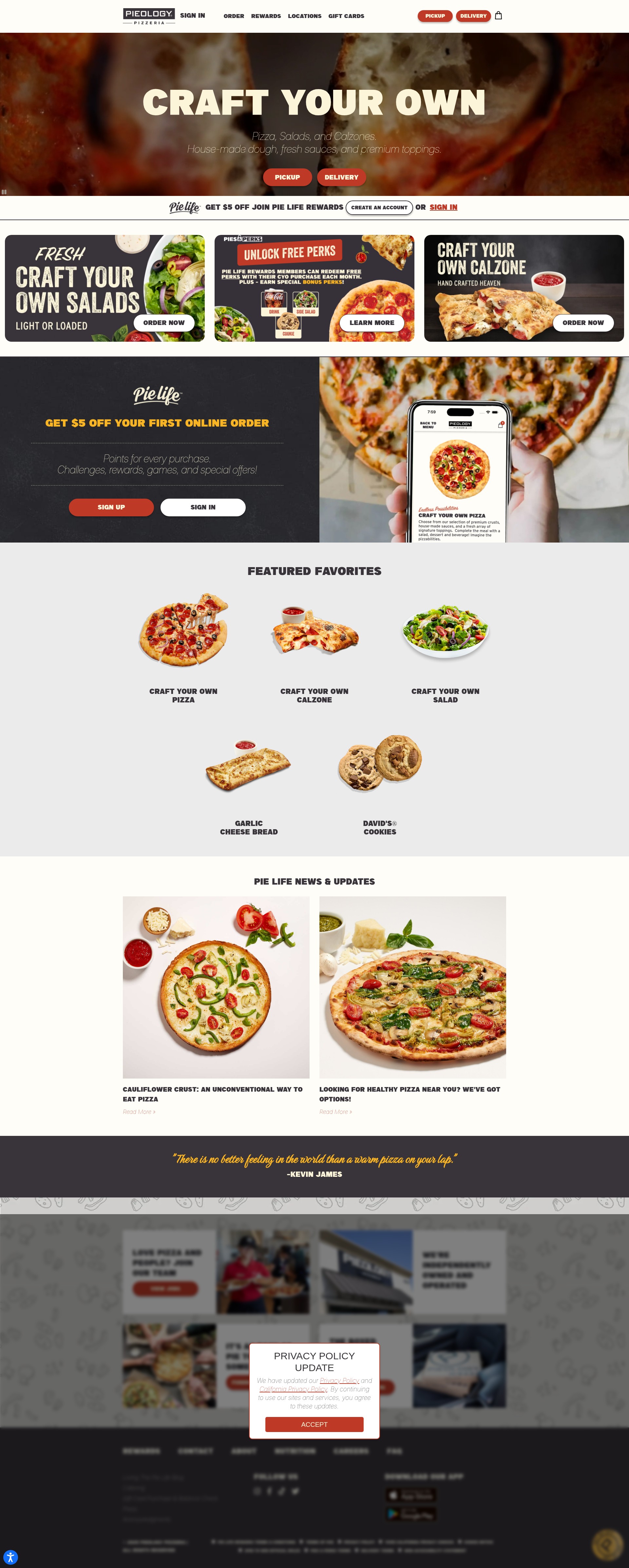 Screenshot of pieology.com