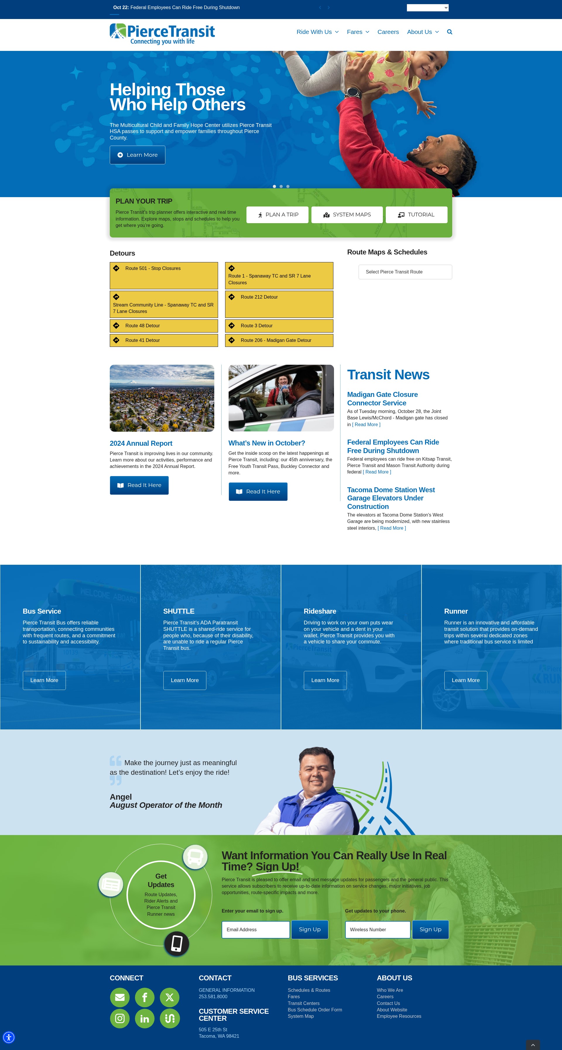 Screenshot of piercetransit.org