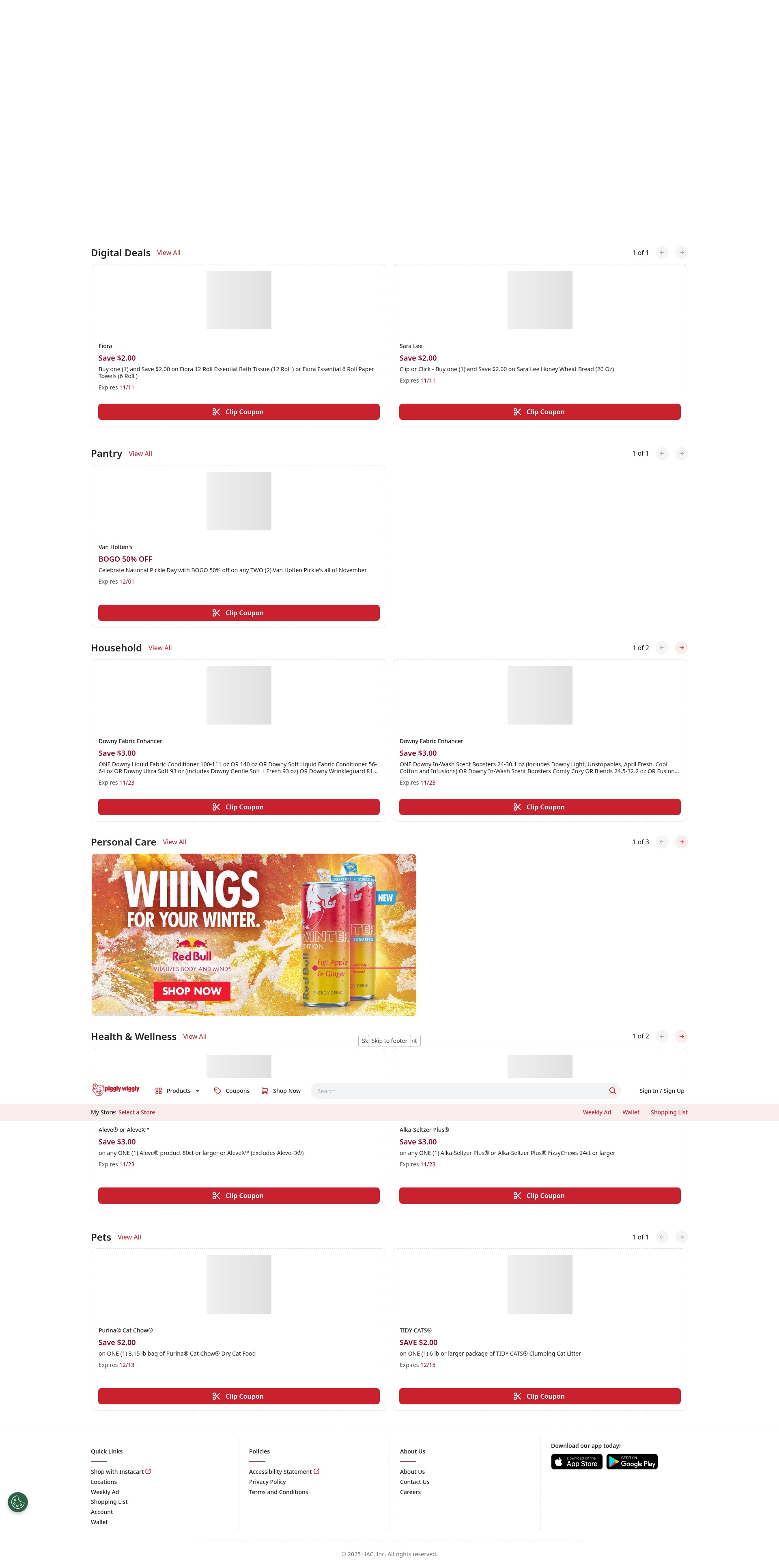 Screenshot of pigglywiggly-ga.com