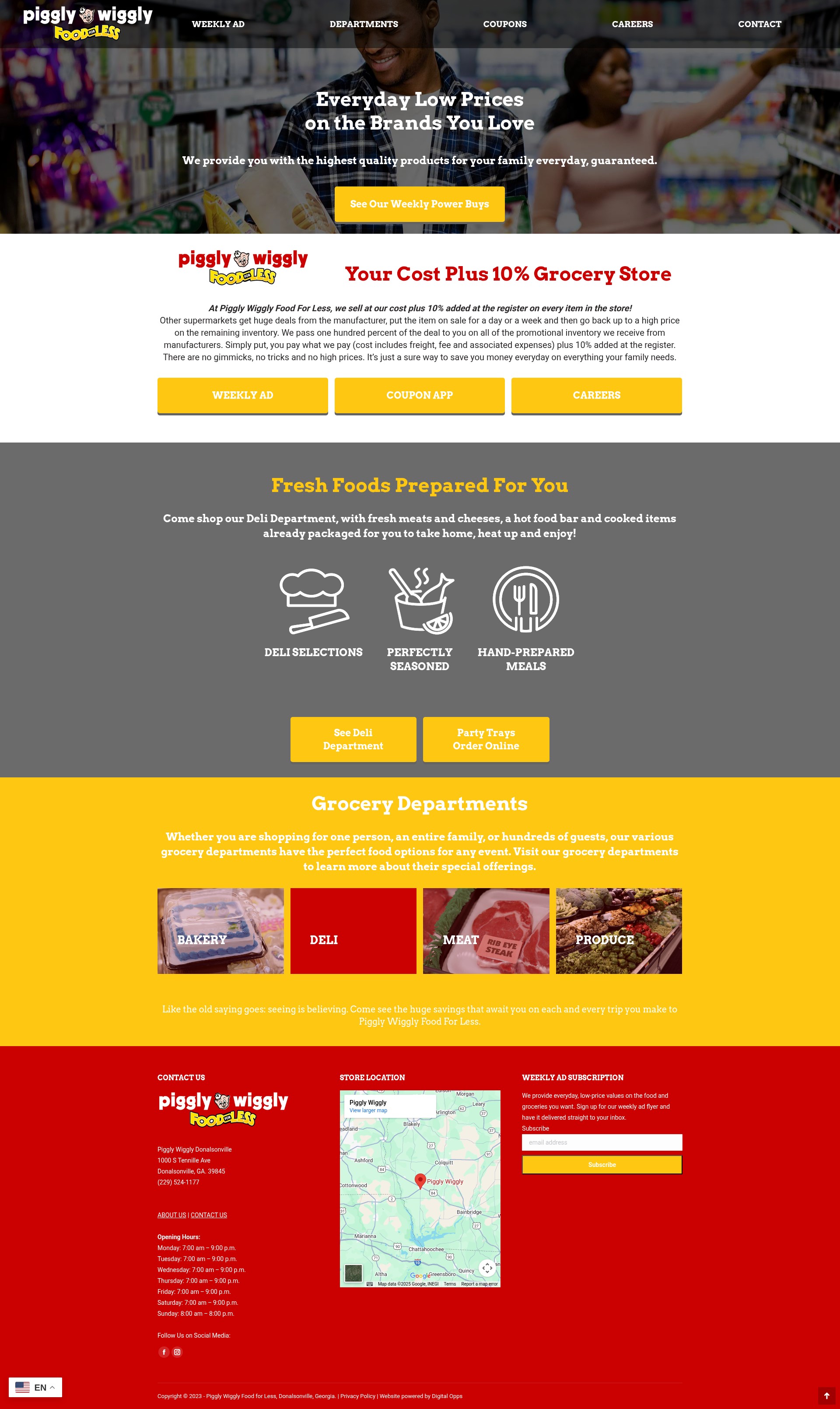 Screenshot of pigglywigglydonalsonvillega.com