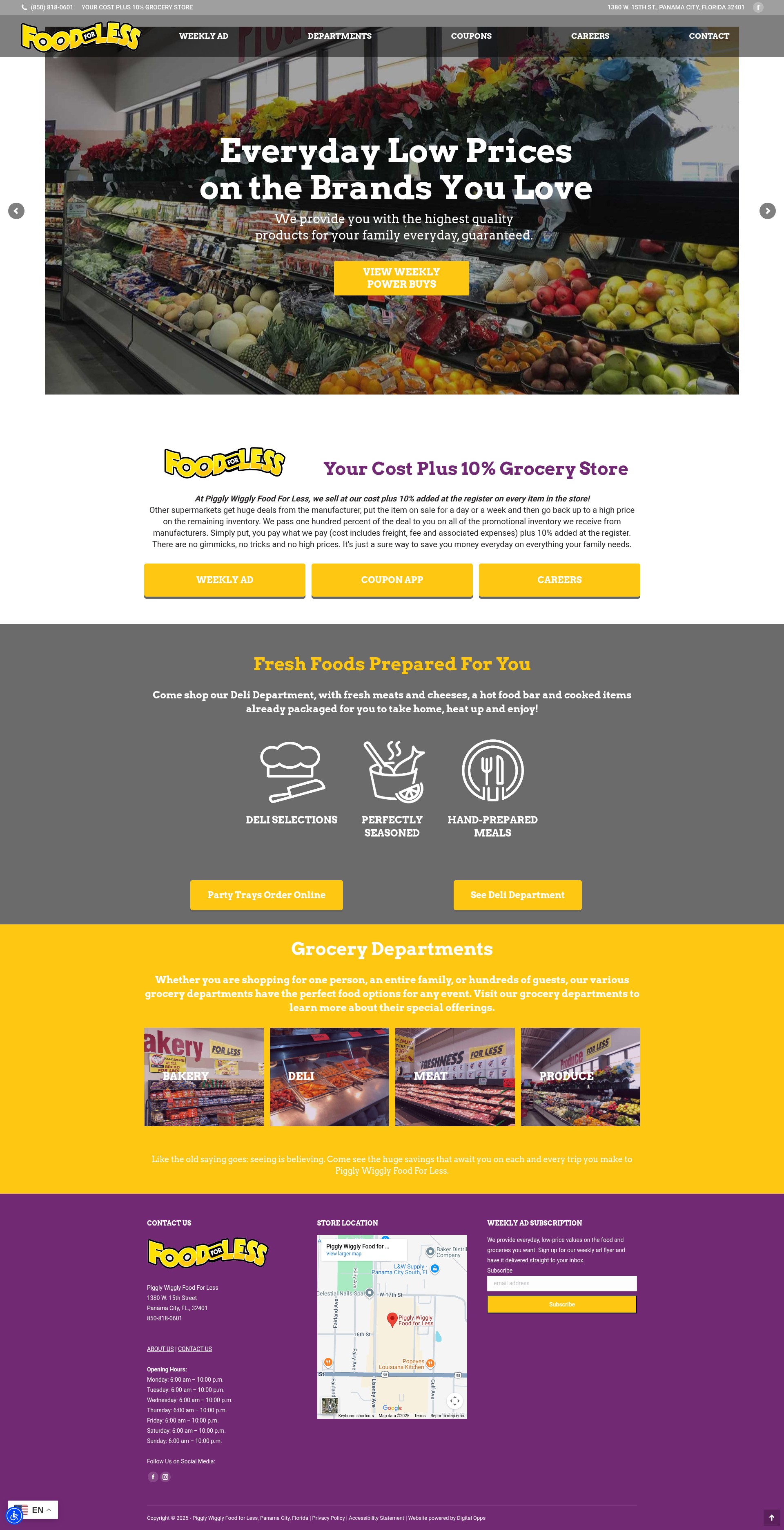 Screenshot of pigglywigglypanamacityfl.com