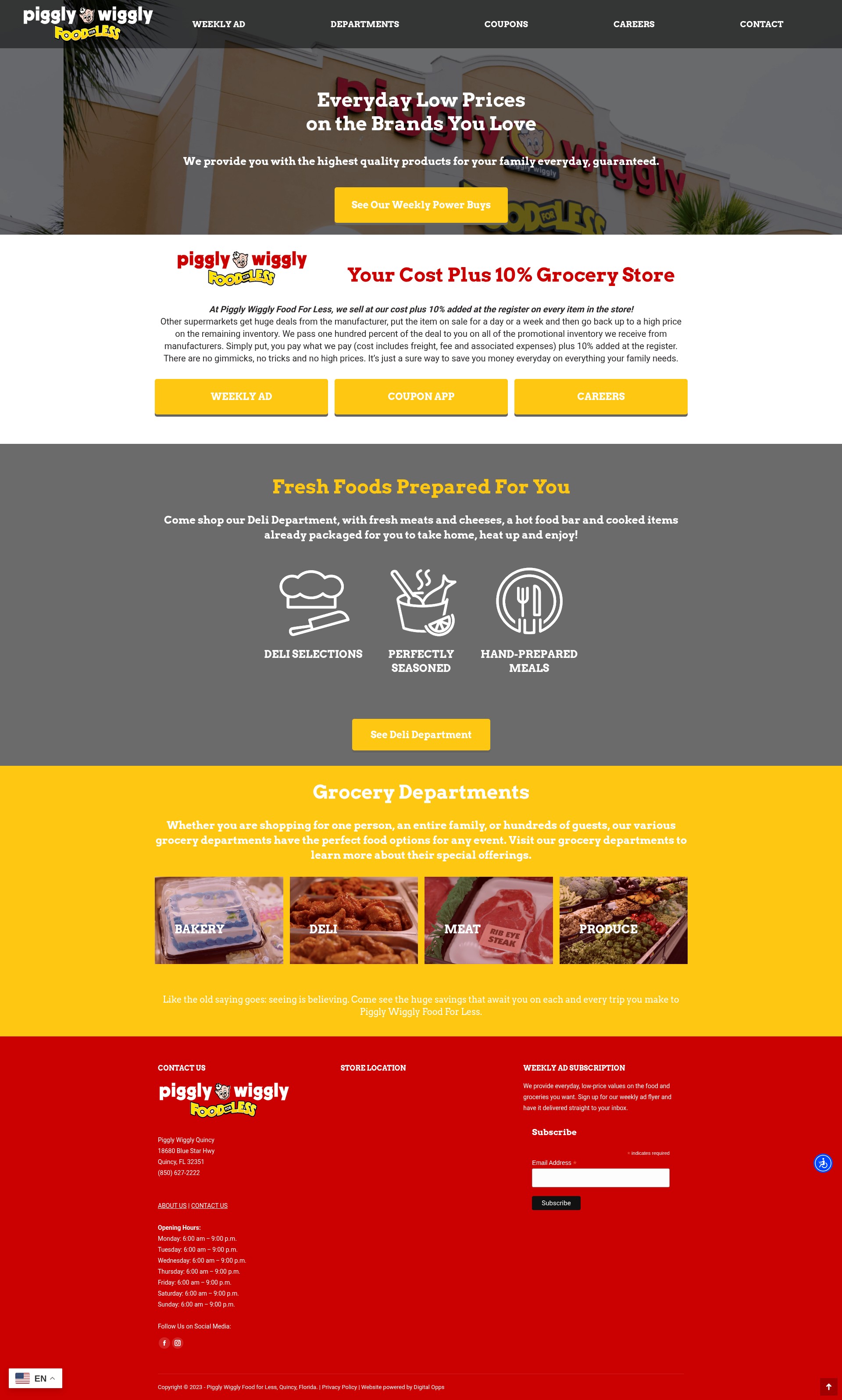 Screenshot of pigglywigglyquincyfl.com