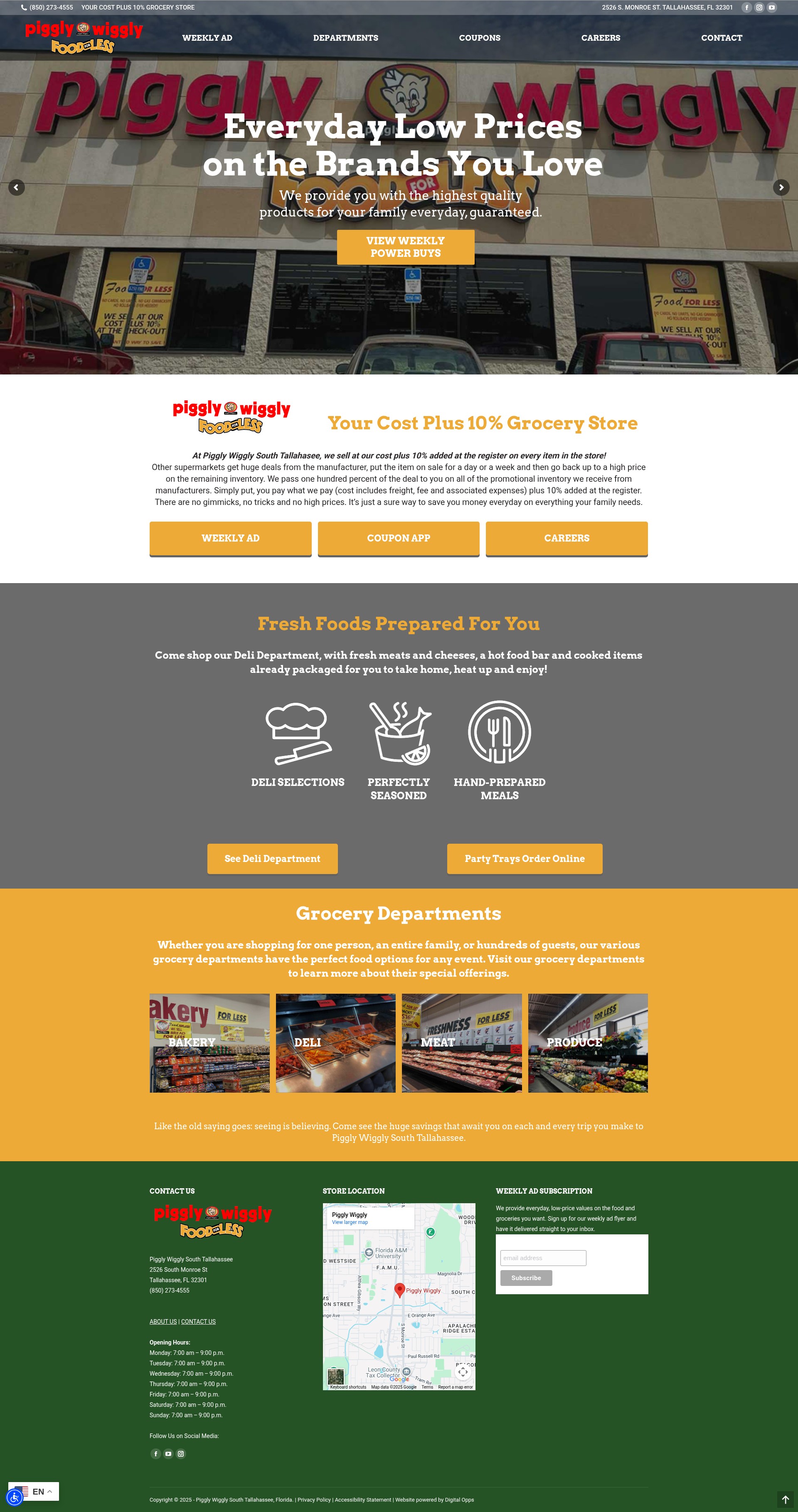 Screenshot of pigglywigglytallahasseefl.com