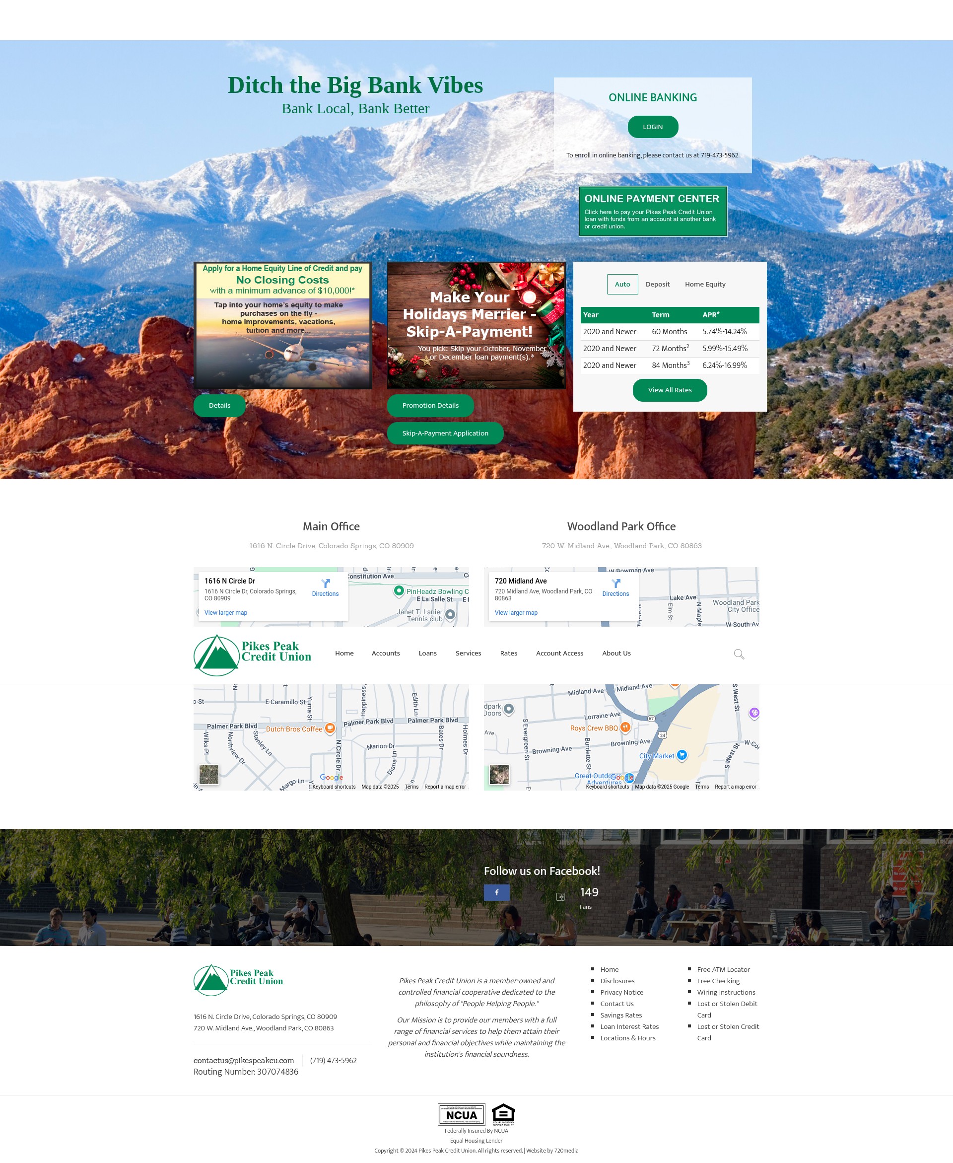 Screenshot of pikespeakcu.com