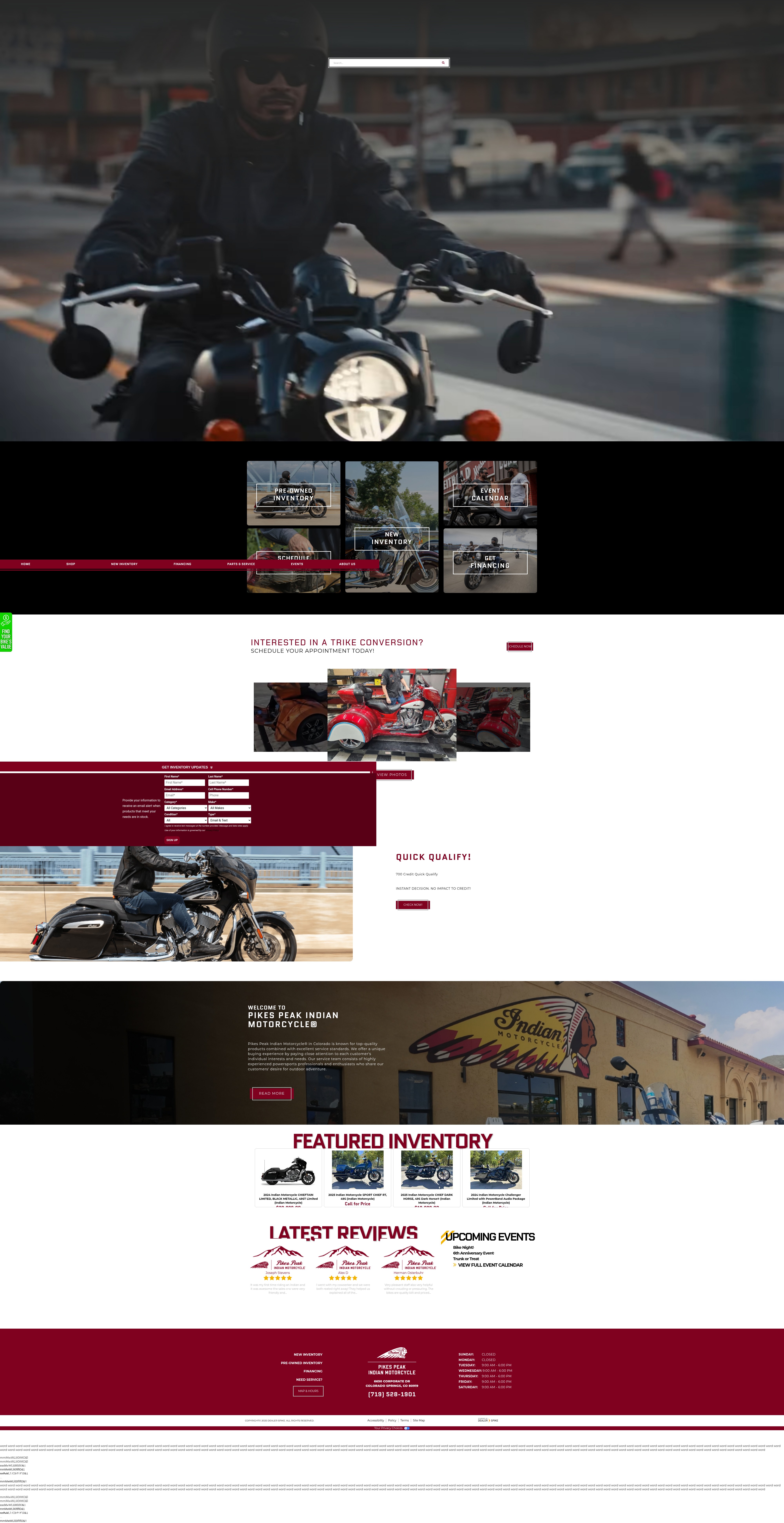Screenshot of pikespeakindianmotorcycle.com