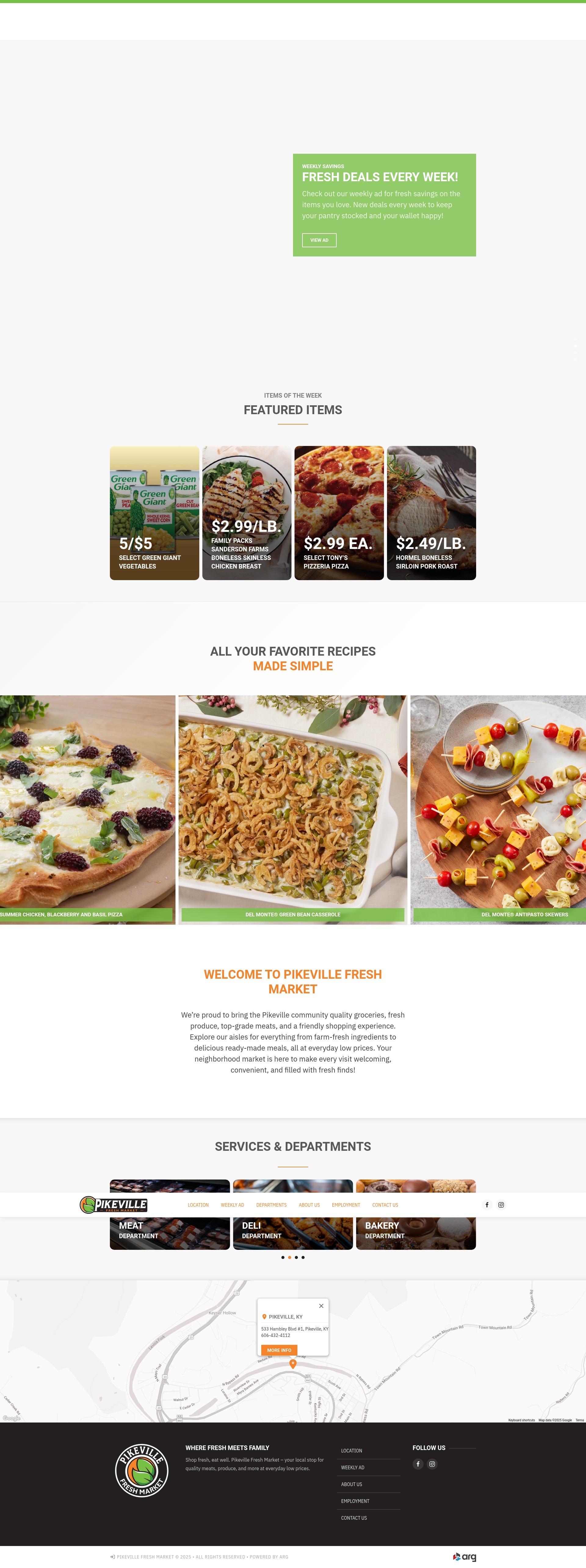 Screenshot of pikevillefreshmarket.com