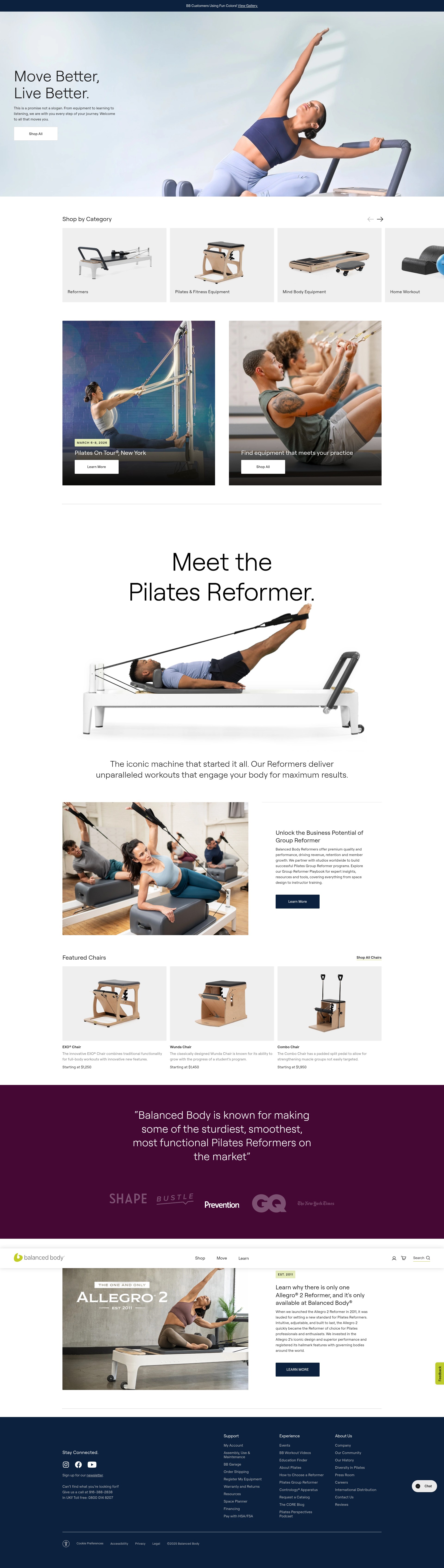 Screenshot of pilates.com