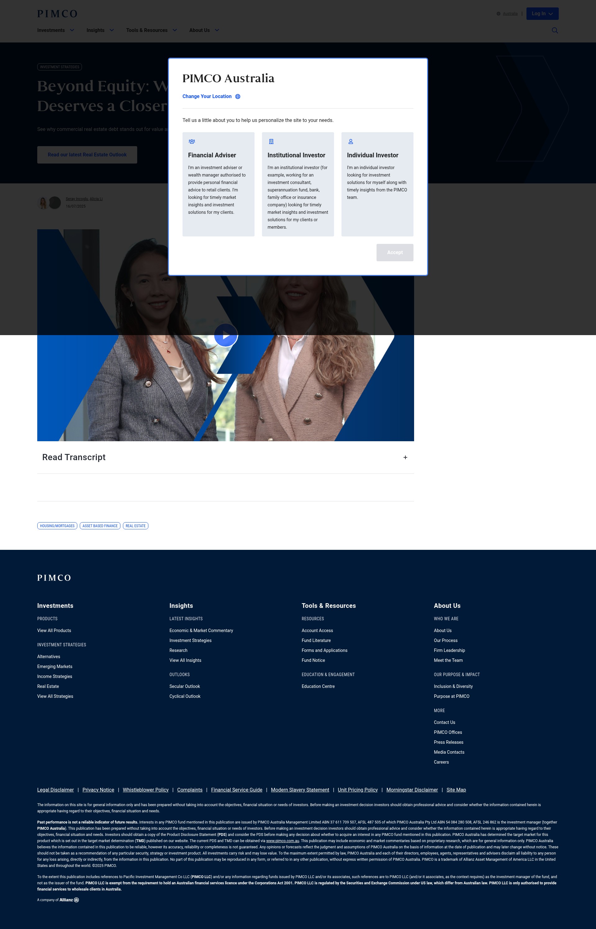 Screenshot of pimco.com.au