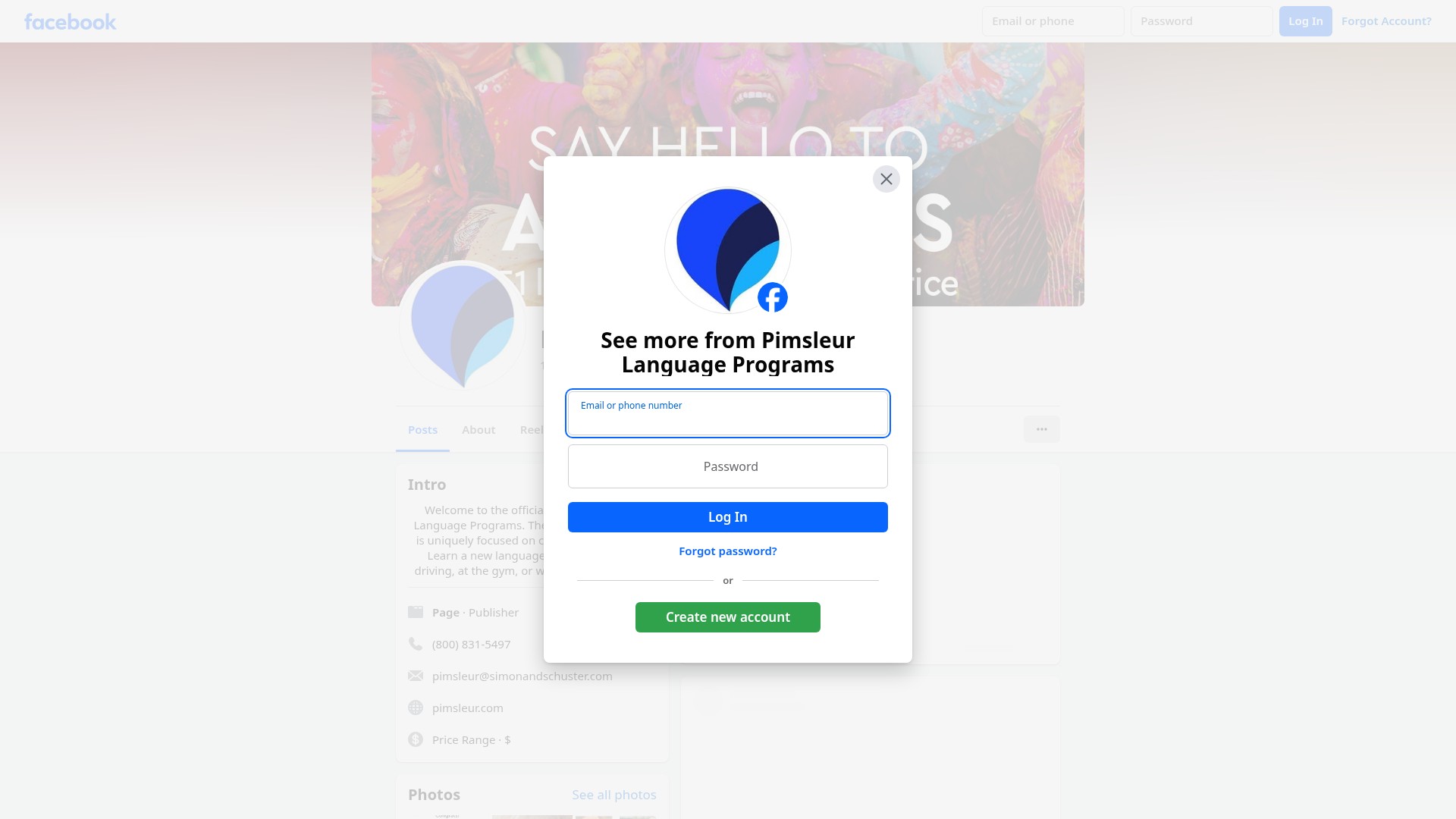 Screenshot of pimsleur.com