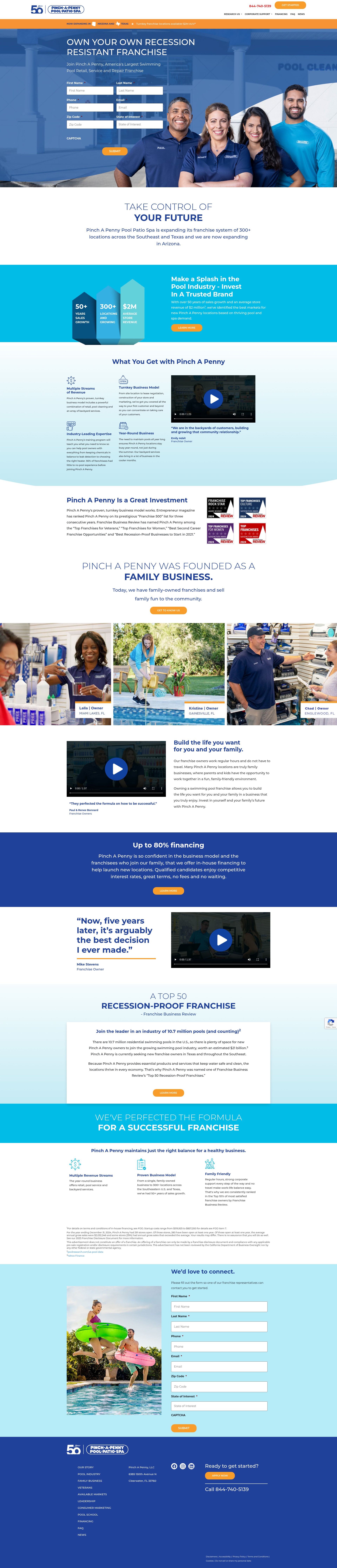 Screenshot of pinchapennypoolfranchise.com