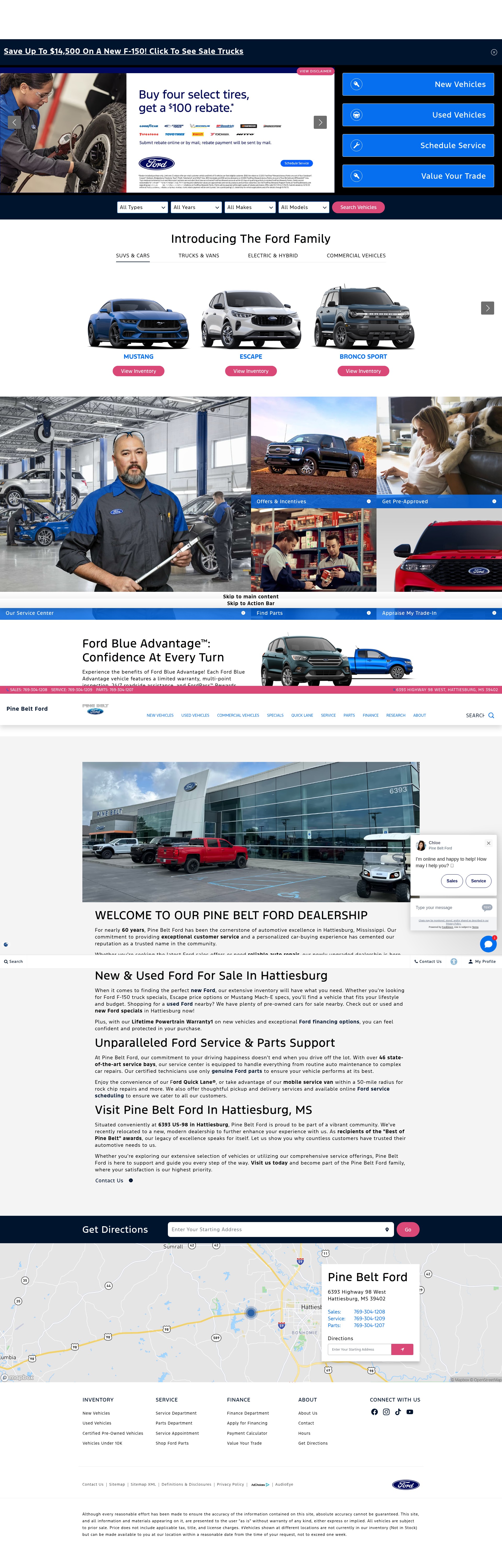 Screenshot of pinebeltford.com